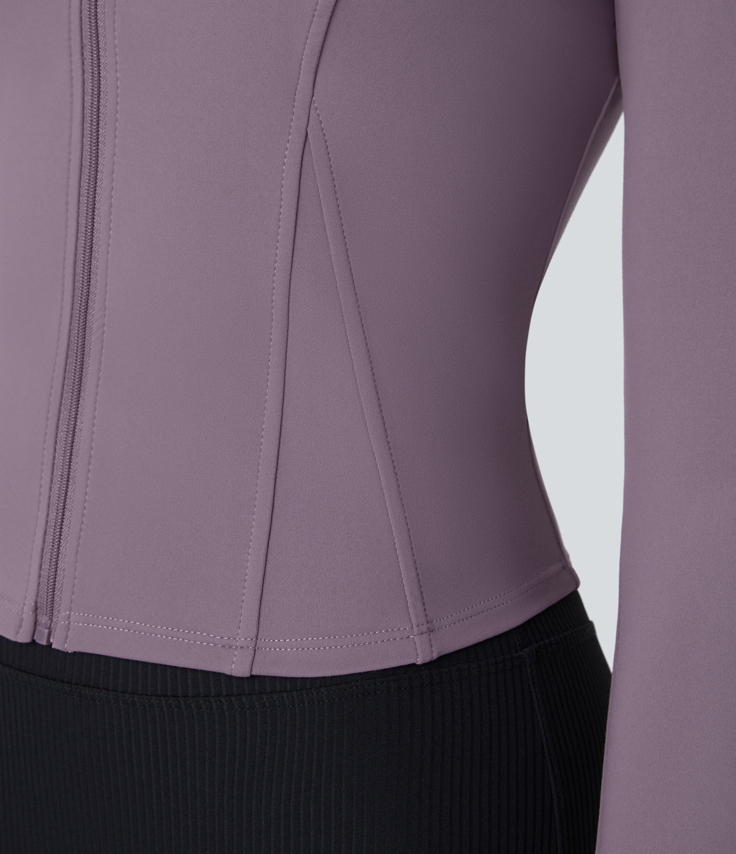 Halara Softlyzeroв„ў Plush Mock Neck Full Zip Thumb Hole Sports Jacket  - Tulip Purple - M 
