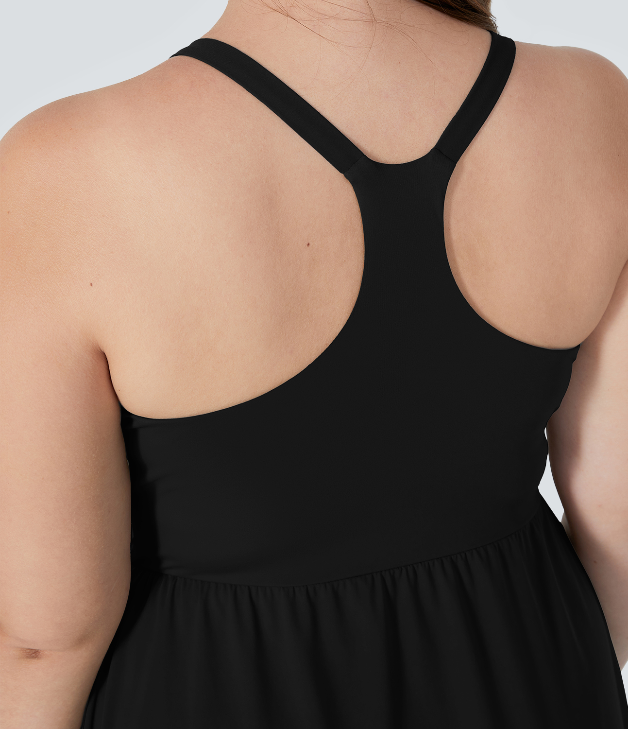 Halara Everyday Plus Size Midi Chill Dress-La Land  - Black - 1X 