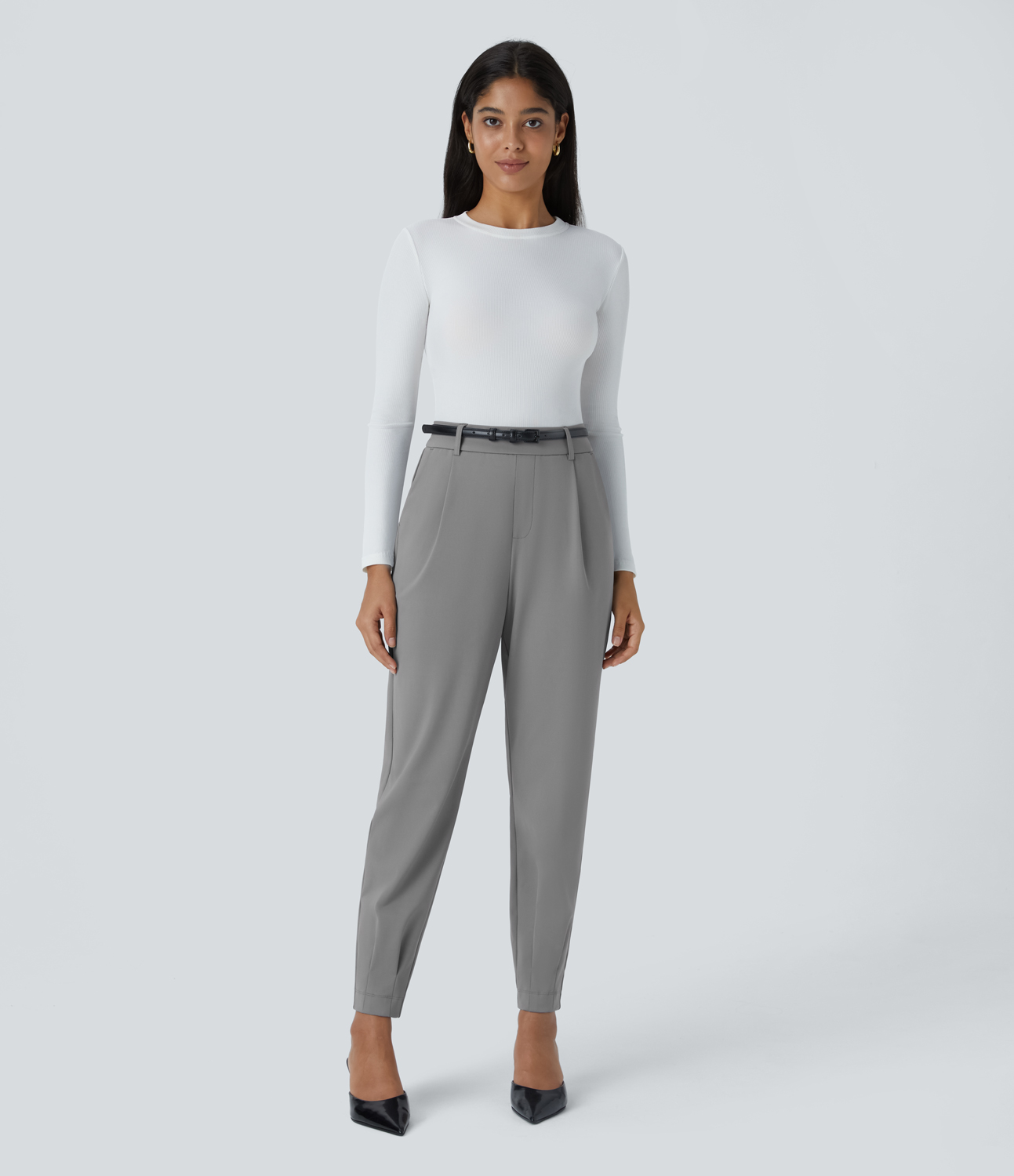 Halara High Waisted Plicated Side Pocket Work Joggers  - Silent Storm - L(regular) 