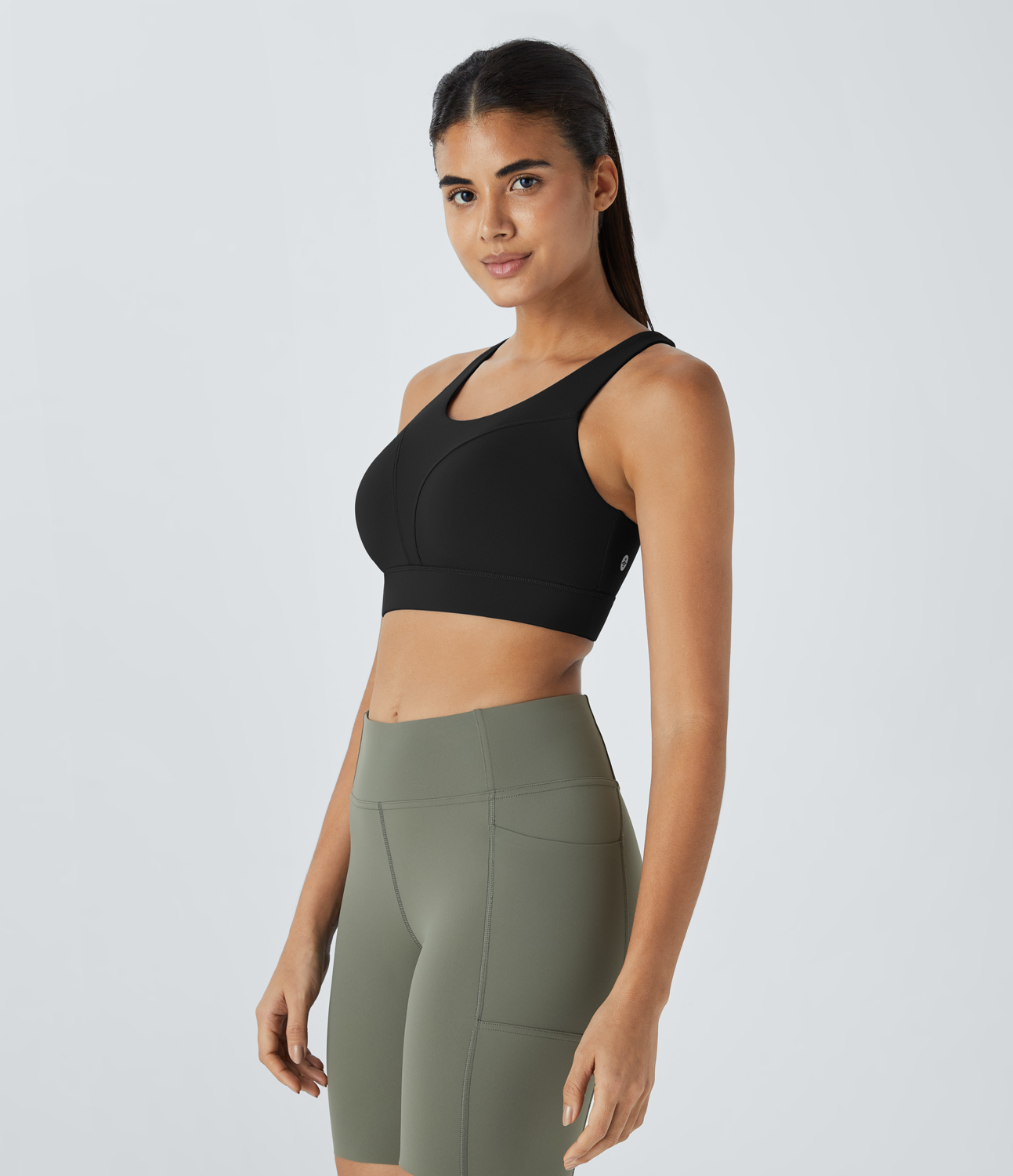 Halara SpeedWaveв„ў Medium Support Backless Crisscross Quick Dry Workout Sports Bra  - Black - XL push up bra strapless bra backless bra 