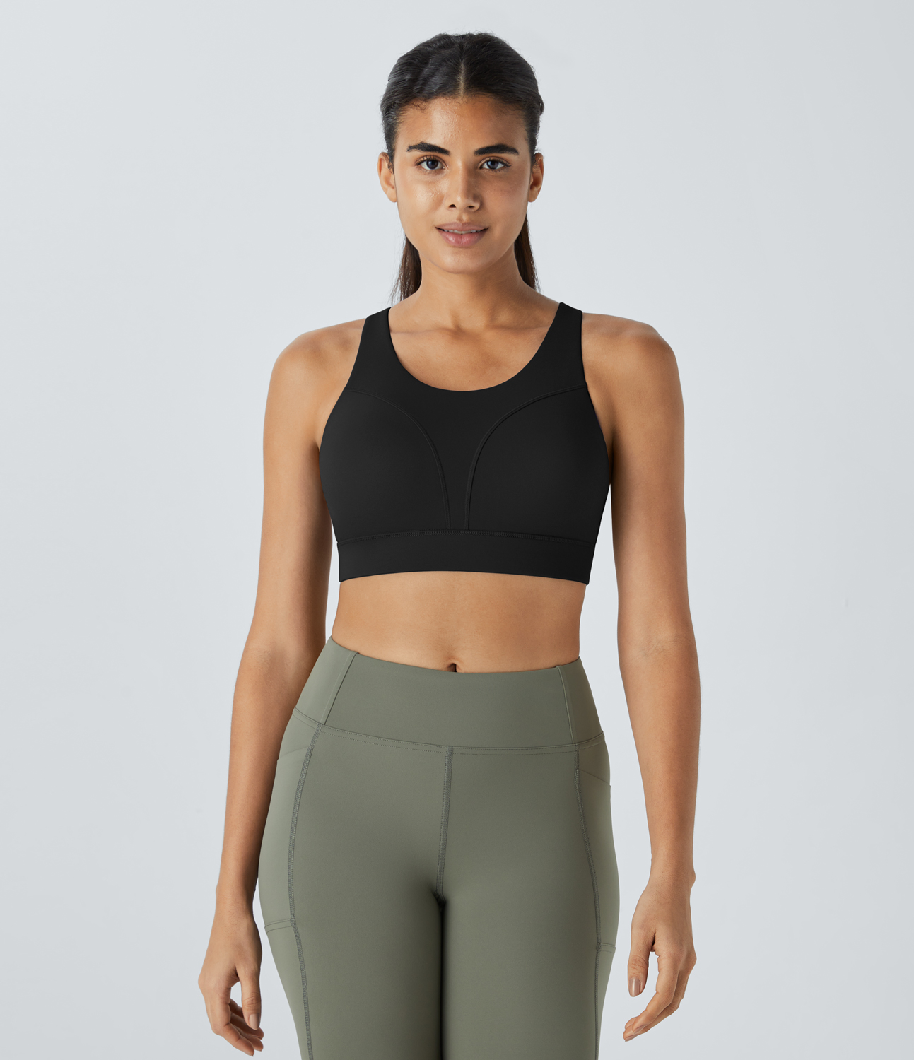Halara SpeedWaveв„ў Medium Support Backless Crisscross Quick Dry Workout Sports Bra  - Black - XL push up bra strapless bra backless bra 