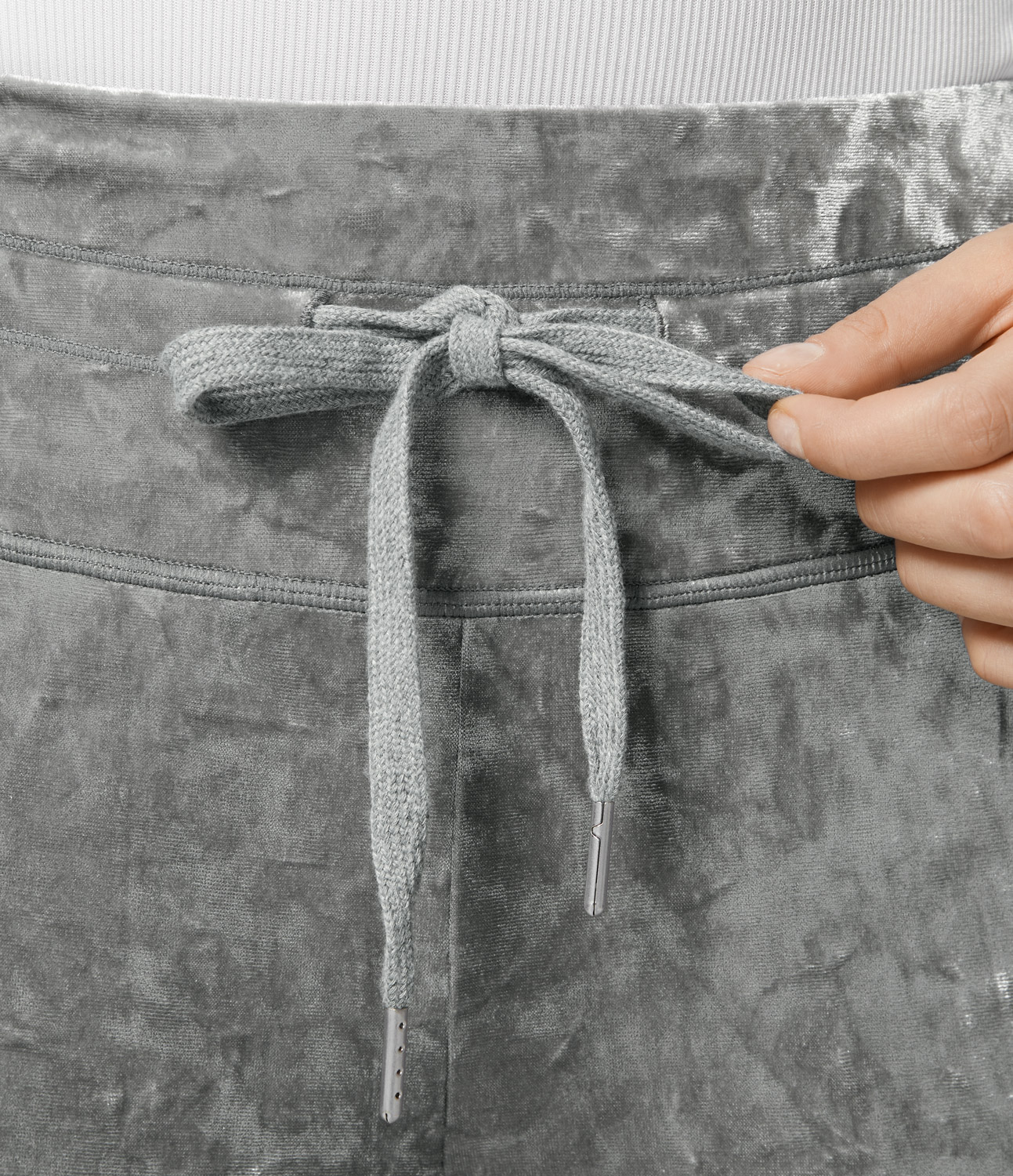 Halara High Waisted Drawstring Side Pocket Full Length Velvet Casual Joggers  - Ultimate Gray - XS(regular) 