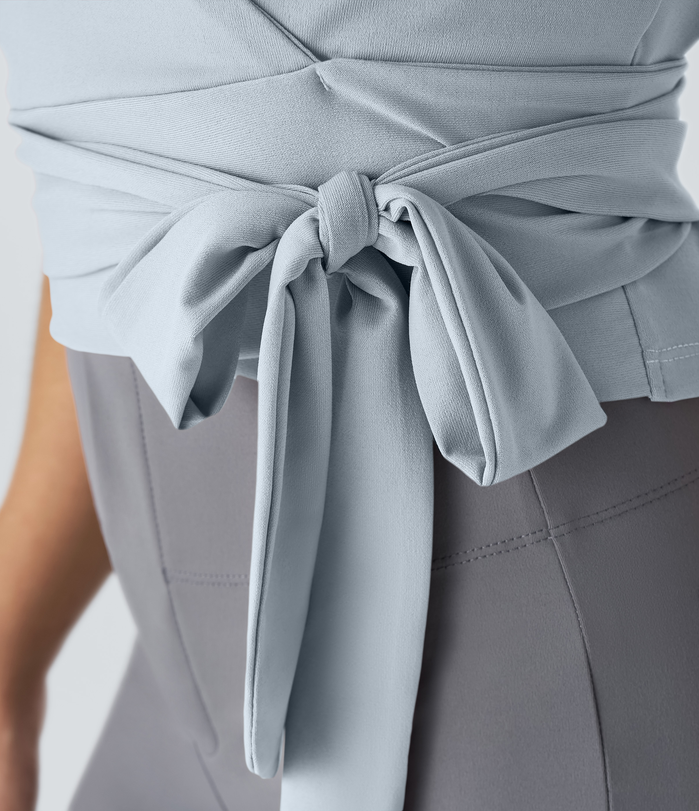 Halara V Neck Wrapped Tie Side Work Blouse  - Skyride - S 