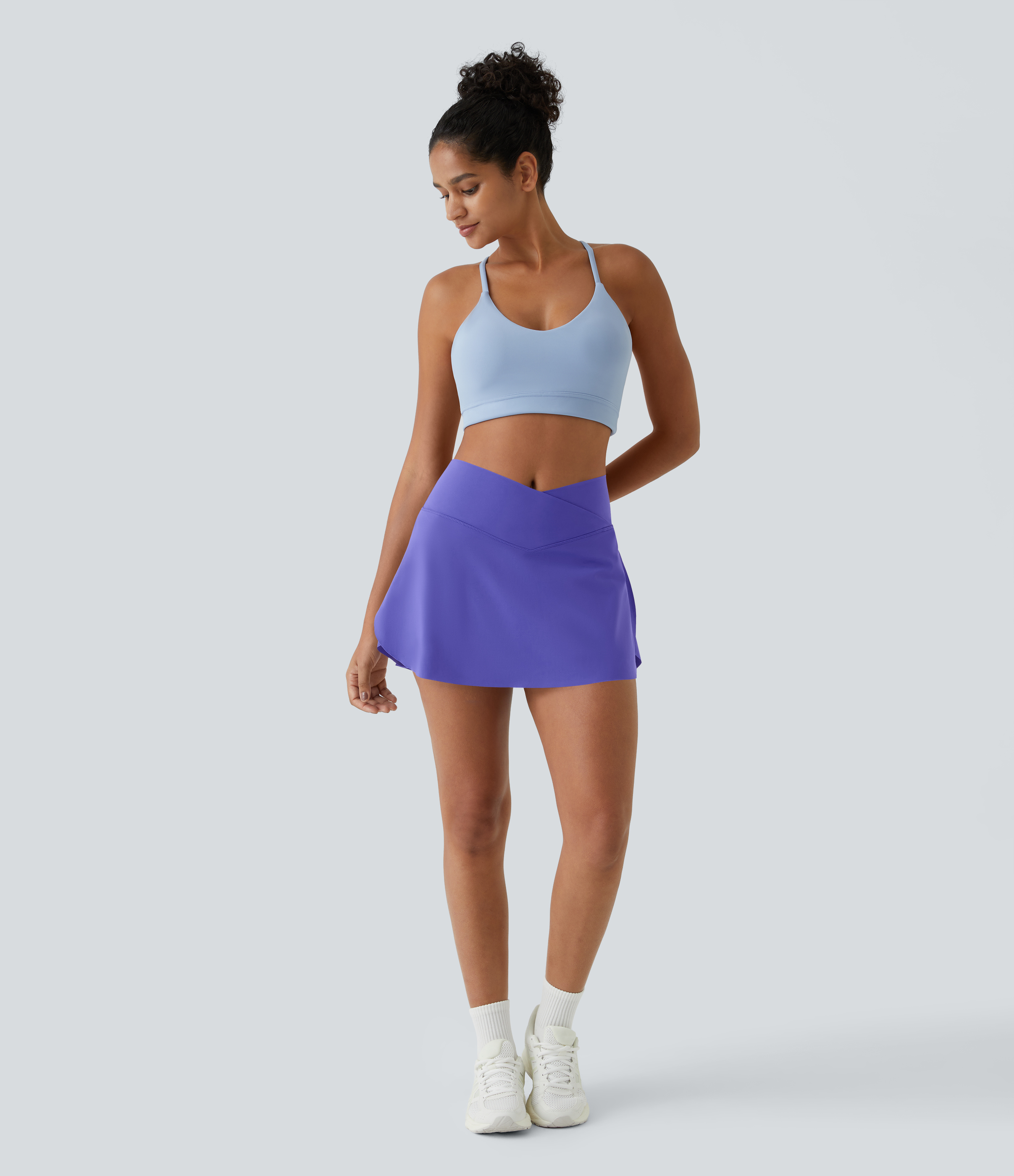 Halara Everyday Cloudfulв„ў Air Crossover 2-in-1 Side Pocket Tennis Skirt-Lucid  - Misty Lavender - XS midi skirt a line skirt golfing skirt 