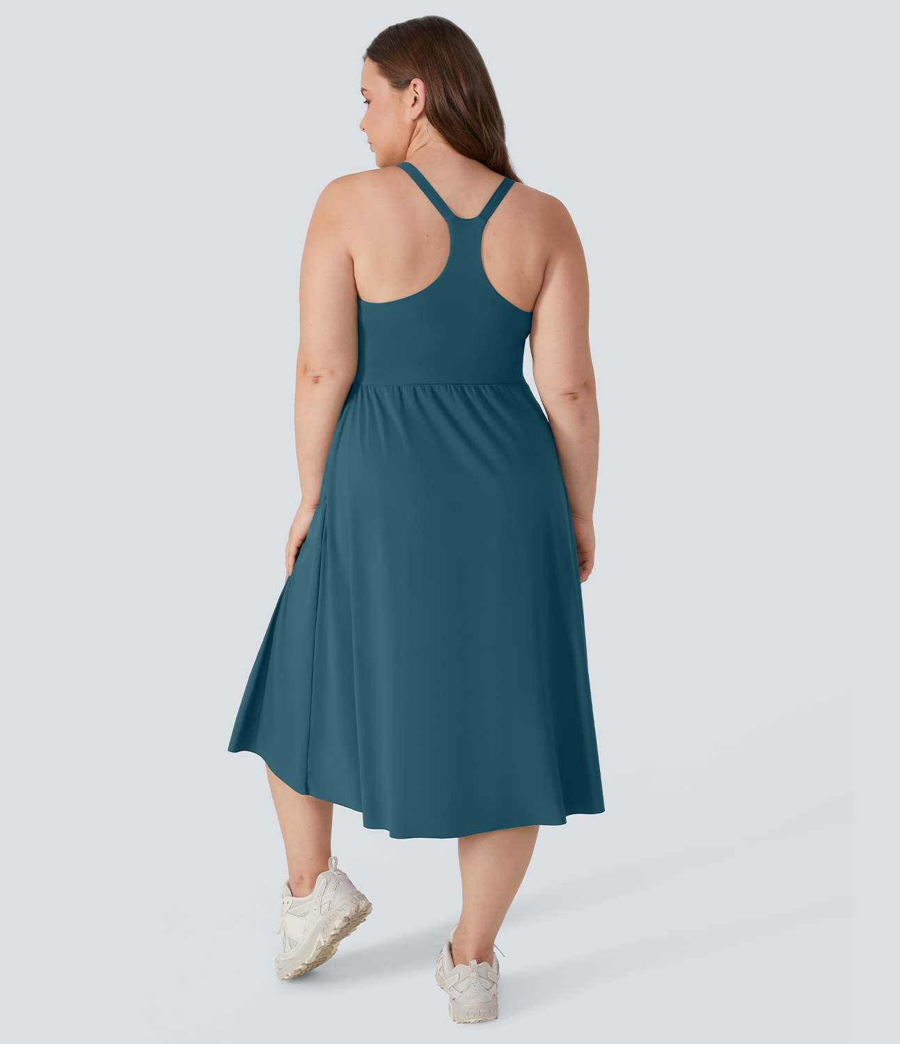 Halara Everyday Plus Size Midi Chill Dress-La Land  - Majolica Blue - 1X 