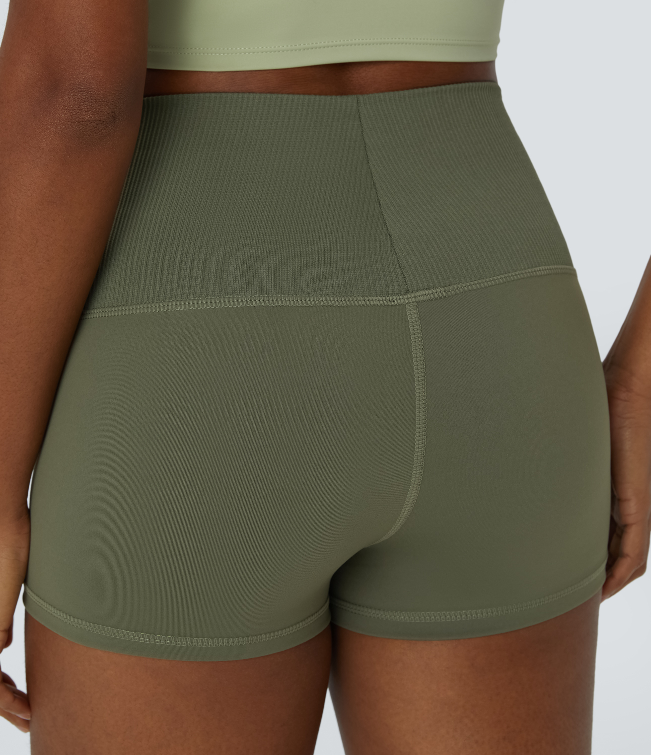 Halara Seamless Flow High Waisted Yoga Biker Shorts 2.5``  - Dill - XS biker shorts women black biker shorts womens biker shorts 