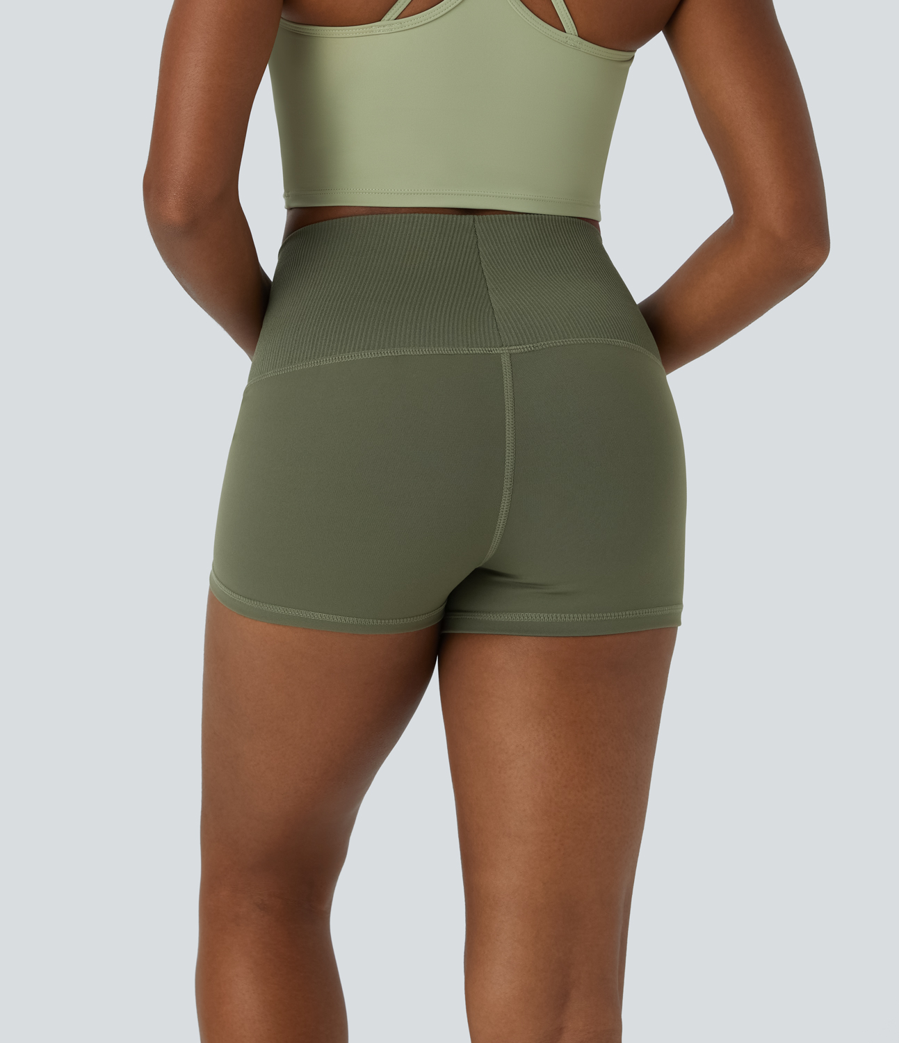 Halara Seamless Flow High Waisted Yoga Biker Shorts 2.5``  - Dill - XS biker shorts women black biker shorts womens biker shorts 