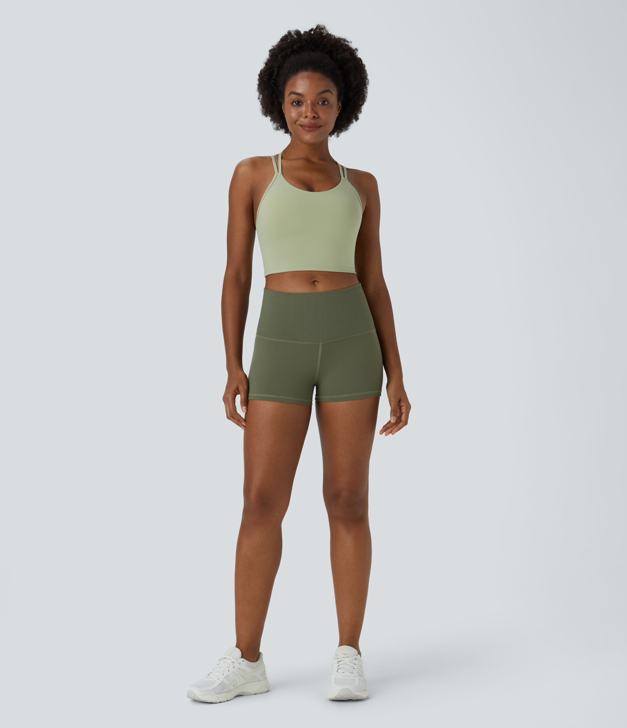 Halara Seamless Flow High Waisted Yoga Biker Shorts 2.5``  - Dill - XS biker shorts women black biker shorts womens biker shorts 