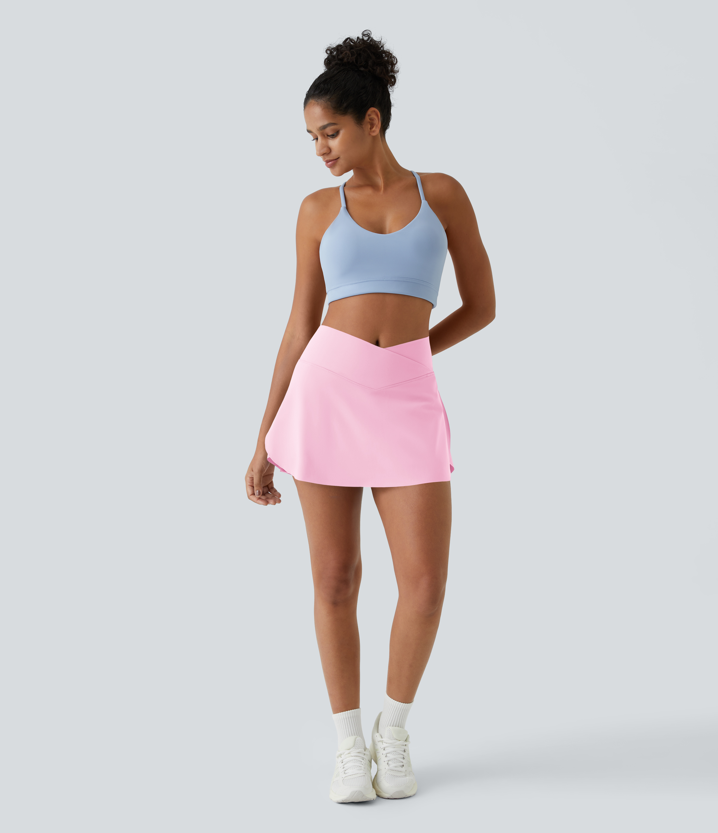 Halara Everyday Cloudfulв„ў Air Crossover 2-in-1 Side Pocket Tennis Skirt-Lucid  - Pink Frosting - XL midi skirt a line skirt golfing skirt 