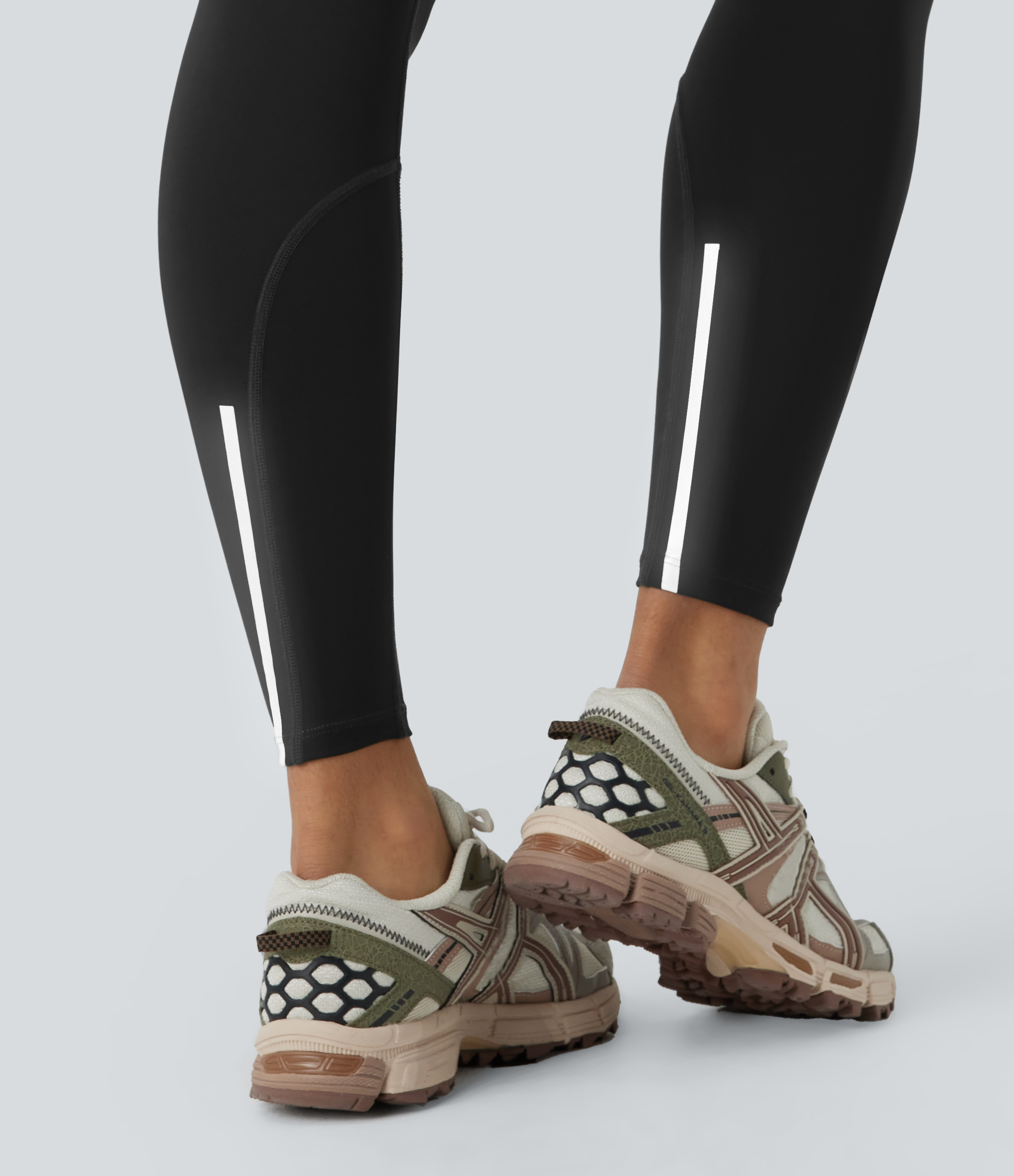 Halara Wear-Resistant Reflective High Waisted Crossover Multiple Pockets 7/8 Hiking Leggings  - Black - XS(7/8) gym leggings 