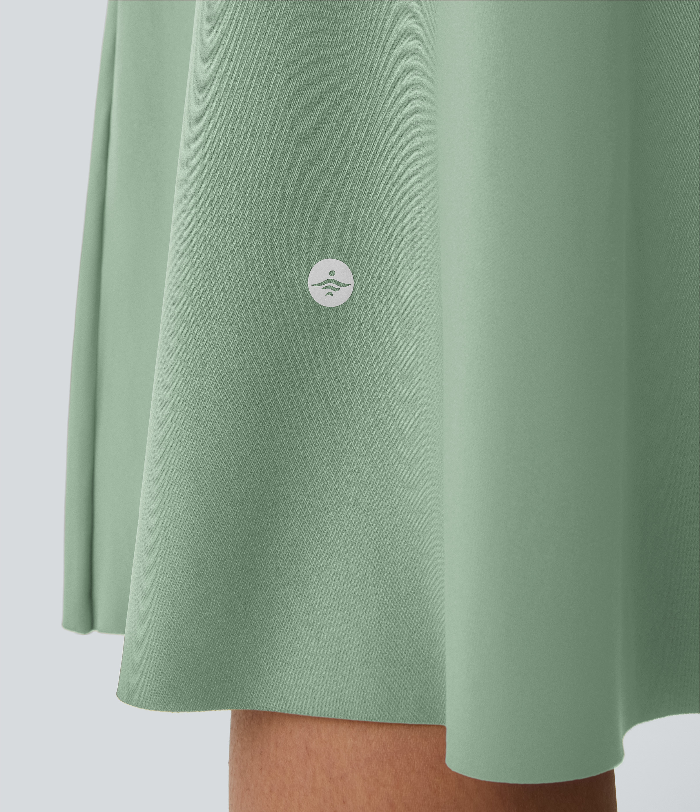 Halara Everyday Midi Chill Dress-La Land Casual Dress - Light Bean Green - S slip dress beach dress ruched dress halter dress exercise dress 