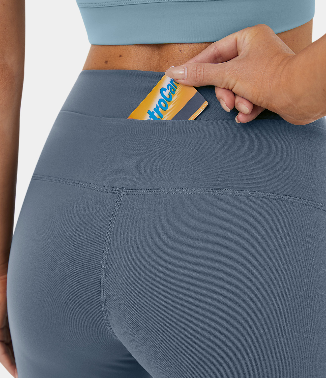 

Halara Seamless Flow High Waisted Back Waistband Pocket Cycling Shorts - Persian Blue -  biker shorts women black biker shorts