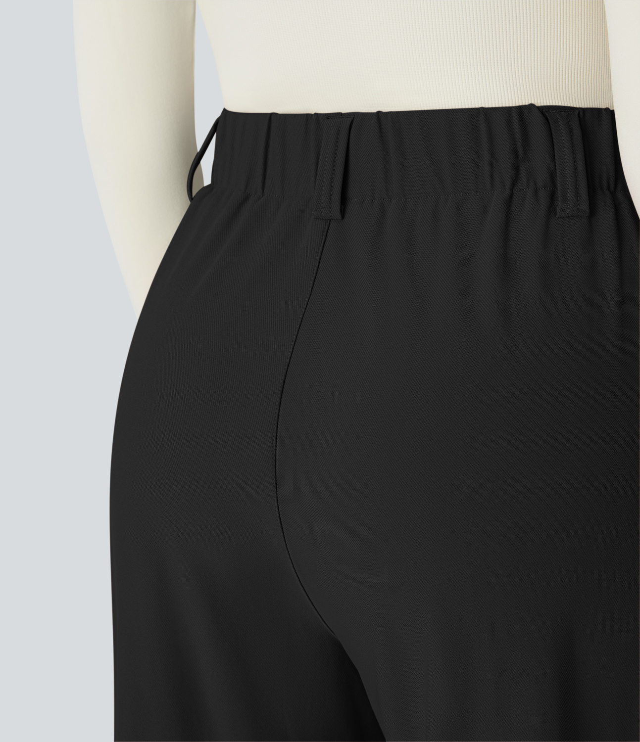 Halara HalaraFlexв„ў High Waisted Plicated Side Pocket Wide Leg Twill Work Pants  - Black - XS(regular) sweatpants jogger pants 