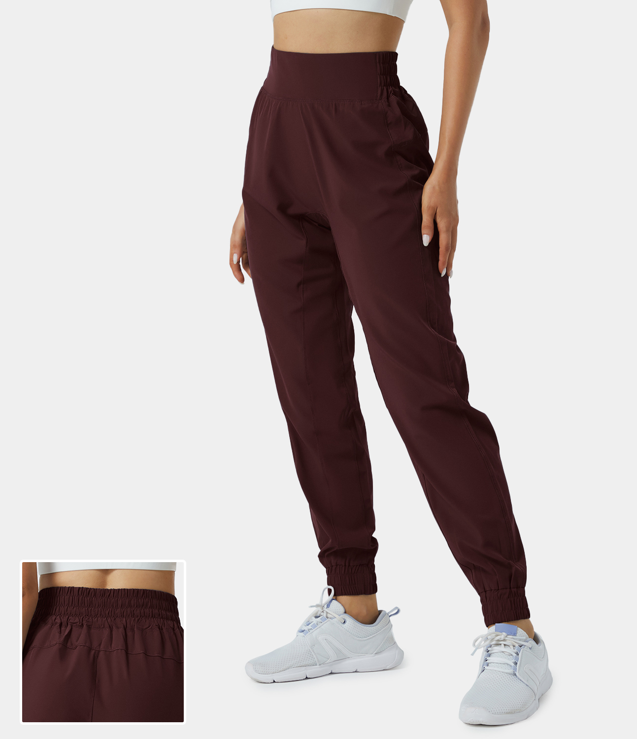 Women's High Waisted Elastic Waistband Casual Joggers HALARA