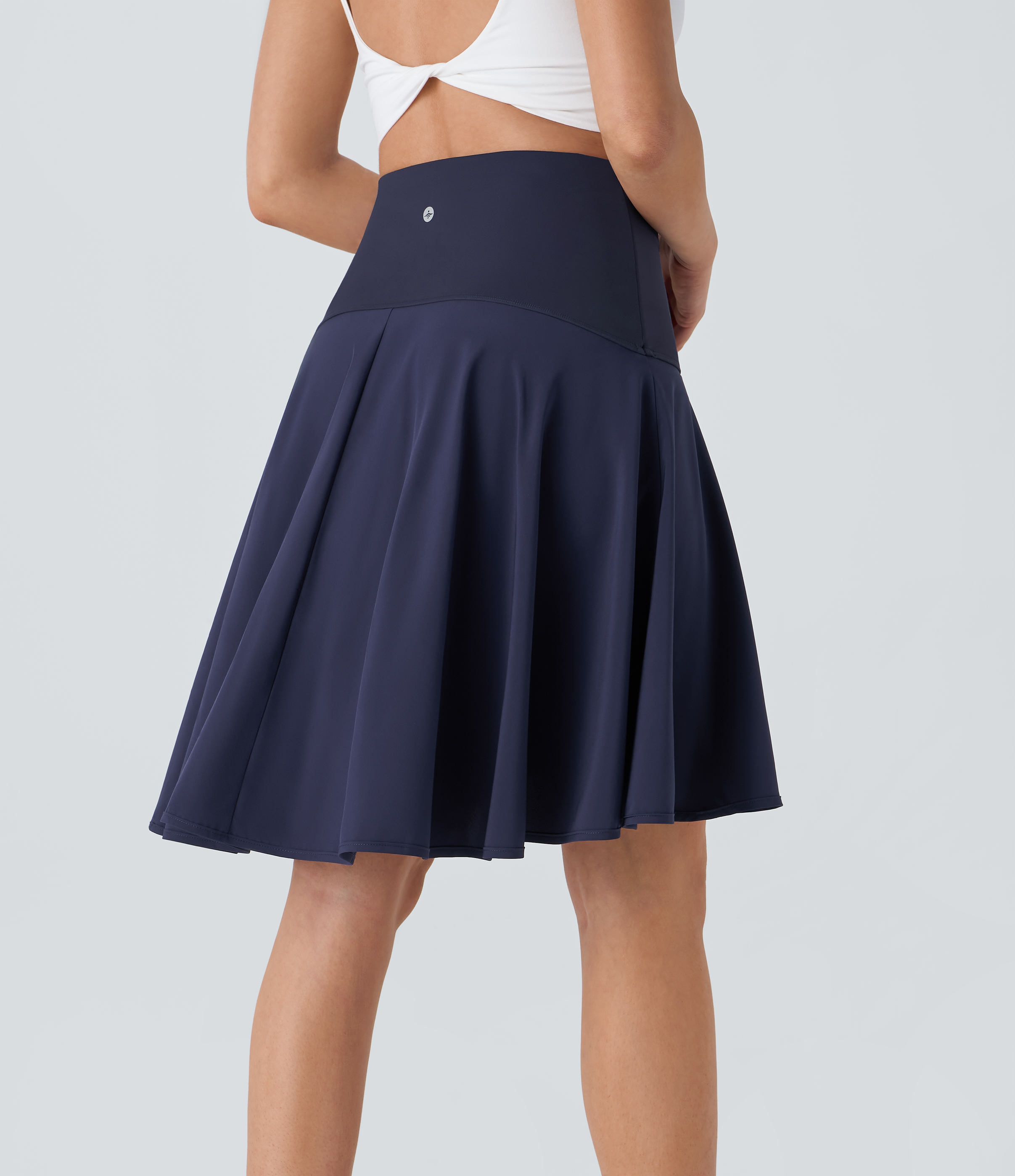 Halara Breezefulв„ў High Waisted 2-in-1 High Low Flare Quick Dry Dance Skirt  - Patriot Blue - XS(regular) midi skirt a line skirt 