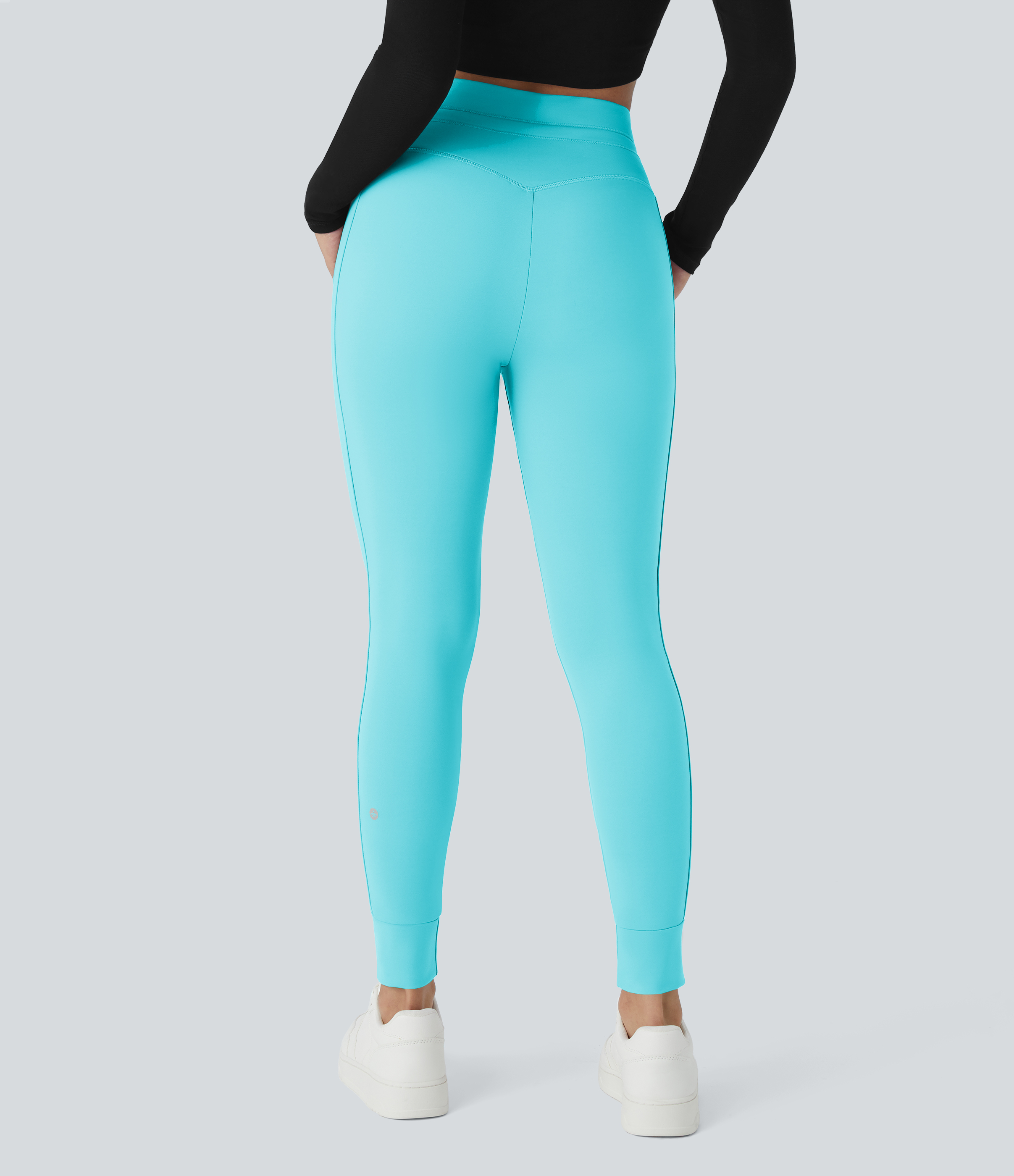Halara Softlyzeroв„ў Airy High Waisted Drawstring Side Pocket Plain Cool Touch Full Length Joggers-UPF50+  - Loka Blue - XS(petite) 