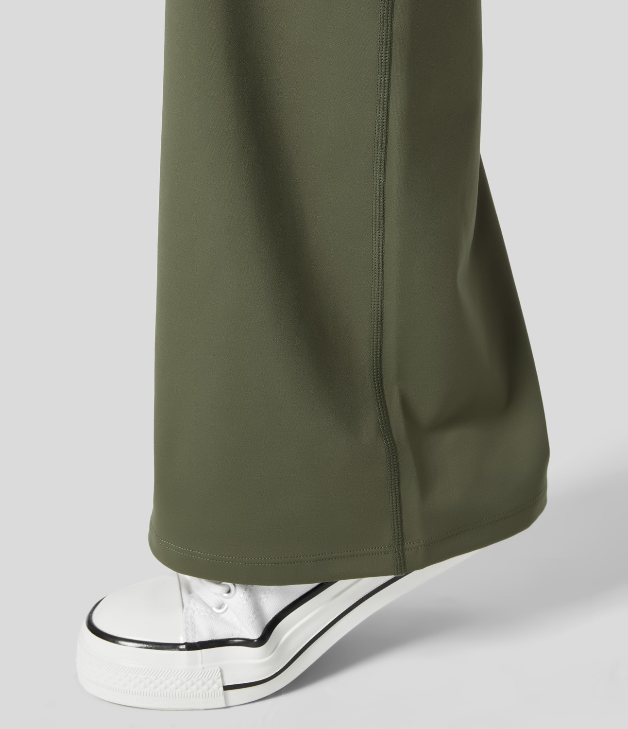 Halara Softlyzeroв„ў Fleece High Waisted Crossover Yoga Flare Leggings  - Grass Grey Green - S(regular) gym leggings leggings with pockets 