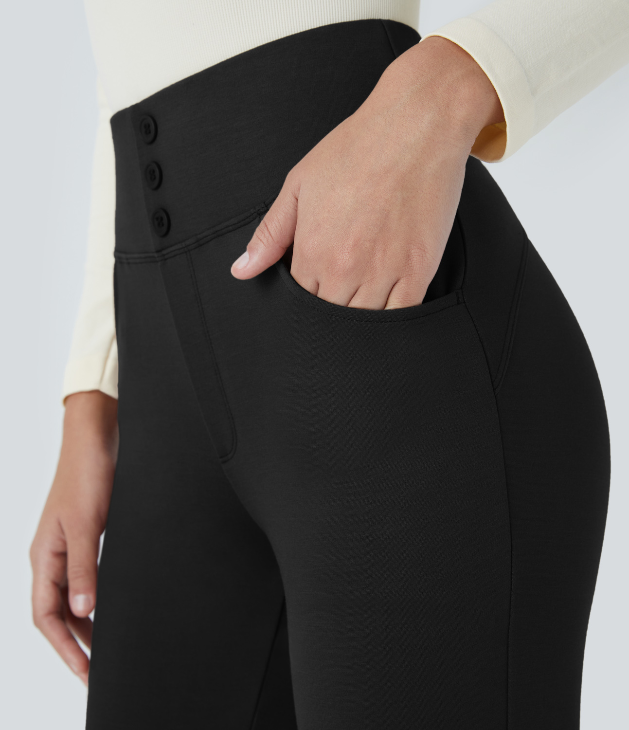 

Halara High Waisted Decorative Button Side Pocket Skinny Work Pants - Black -  sweatpants jogger pants stacked sweatpants