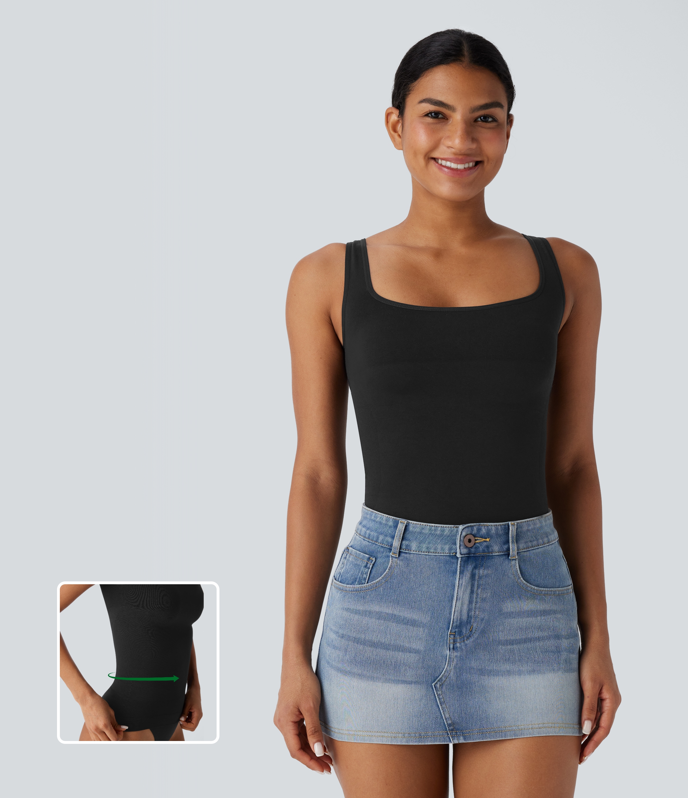 OneForm Seamless Flow Square Neck Lounge Shapewear Tank Top