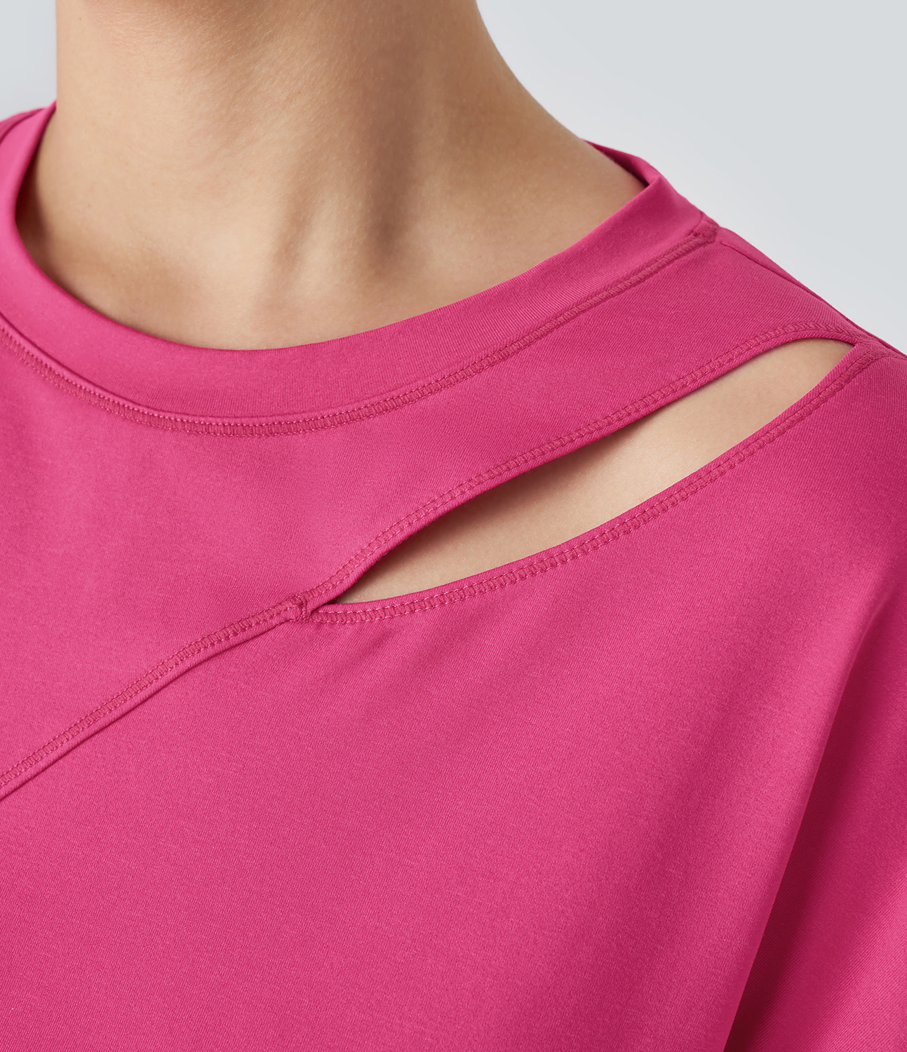 Halara Cut Out Top-stitching Cropped Dance Sports Top  - Innuendo - S 