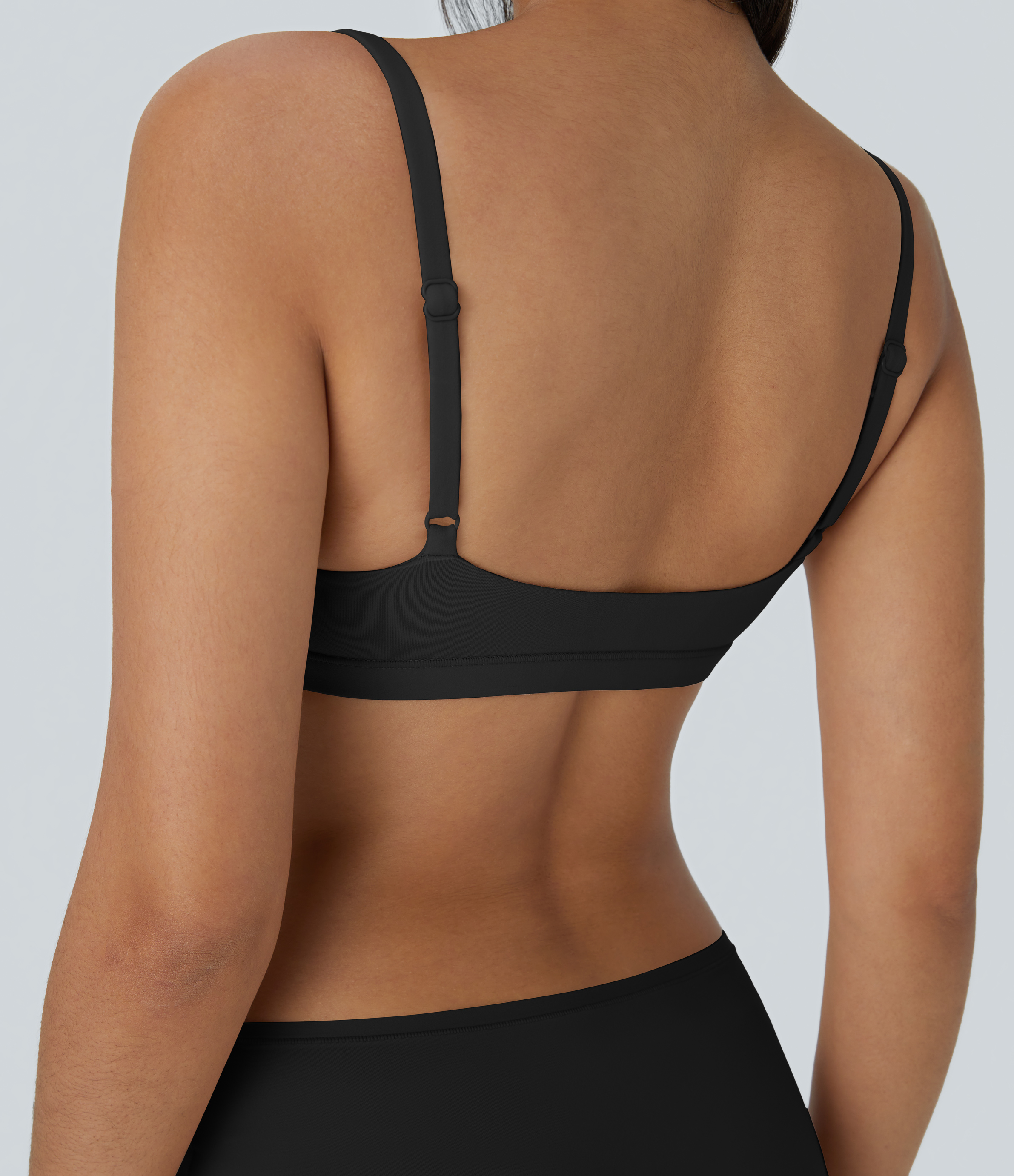 Halara High Stretch Skin Friendly U Neck Adjustable Strap Backless Lounge Underwear Bra  - Black - S 