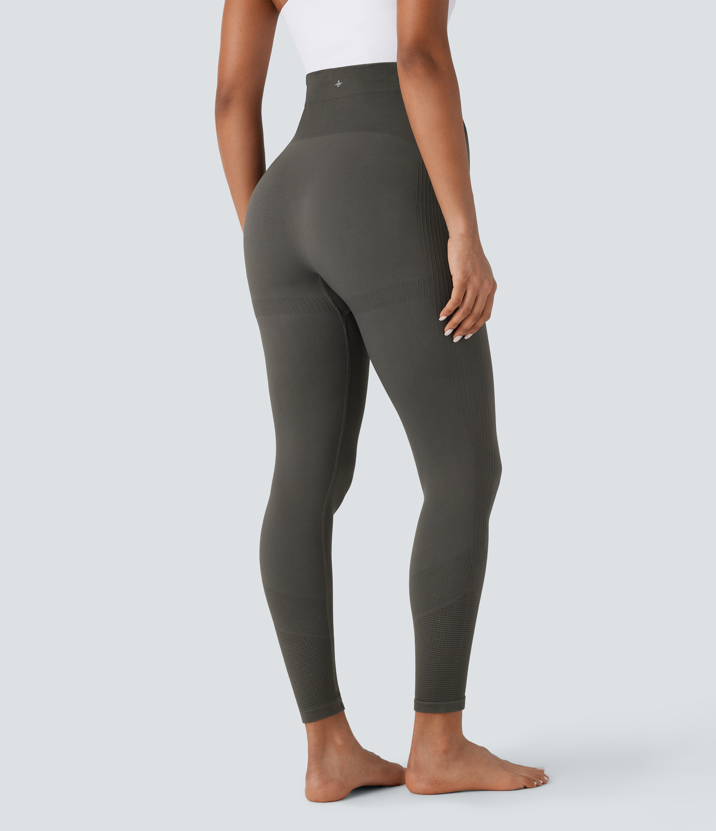 Halara Seamless Flow Super High Waisted 7/8 Yoga Maternity Leggings  - Volcanic Ash - L gym leggings leggings with pockets 