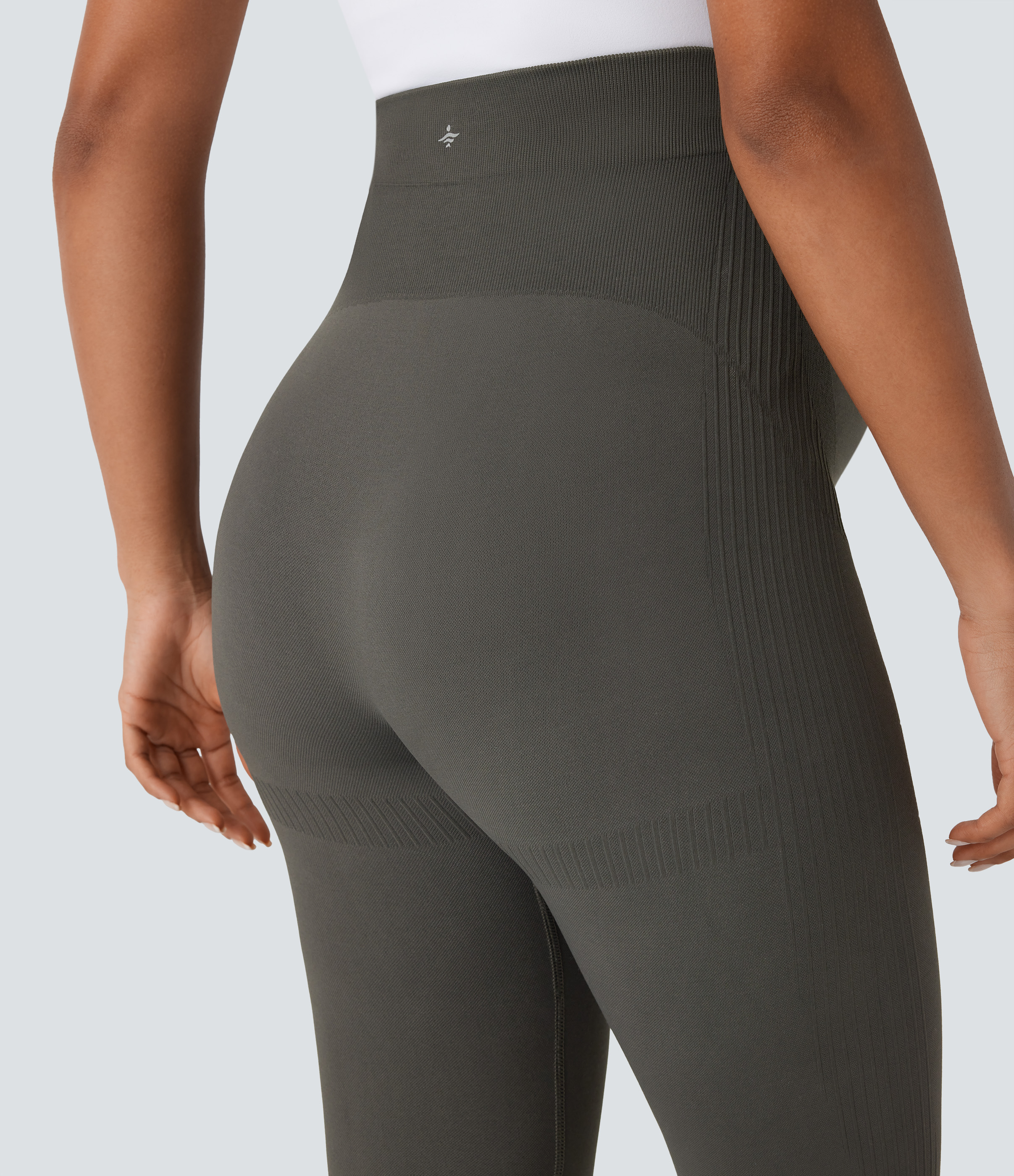Halara Seamless Flow Super High Waisted 7/8 Yoga Maternity Leggings  - Volcanic Ash - L gym leggings leggings with pockets 