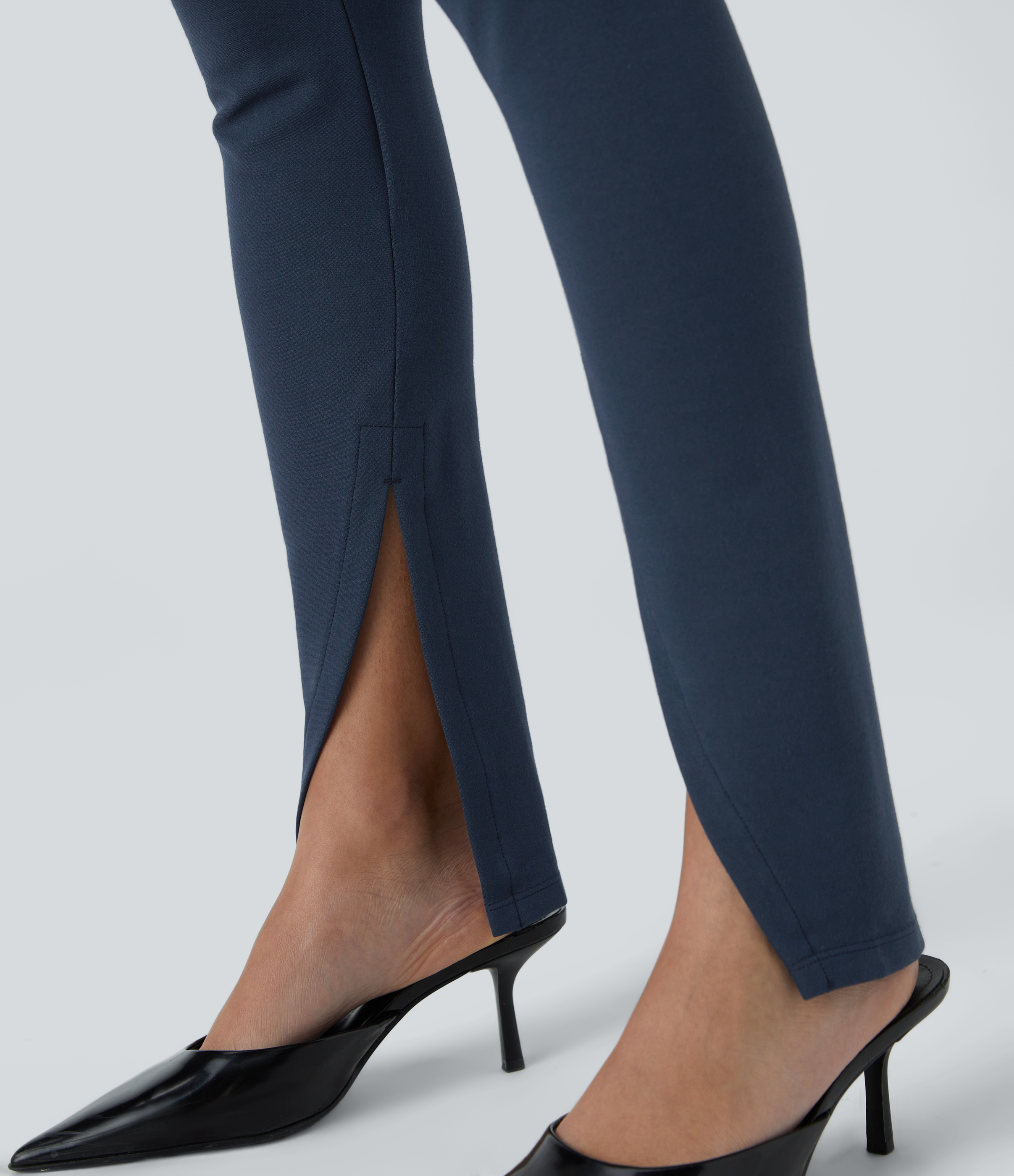 Halara High Waisted Front Split Work Pants  - Big Dipper - L(full_length) 
