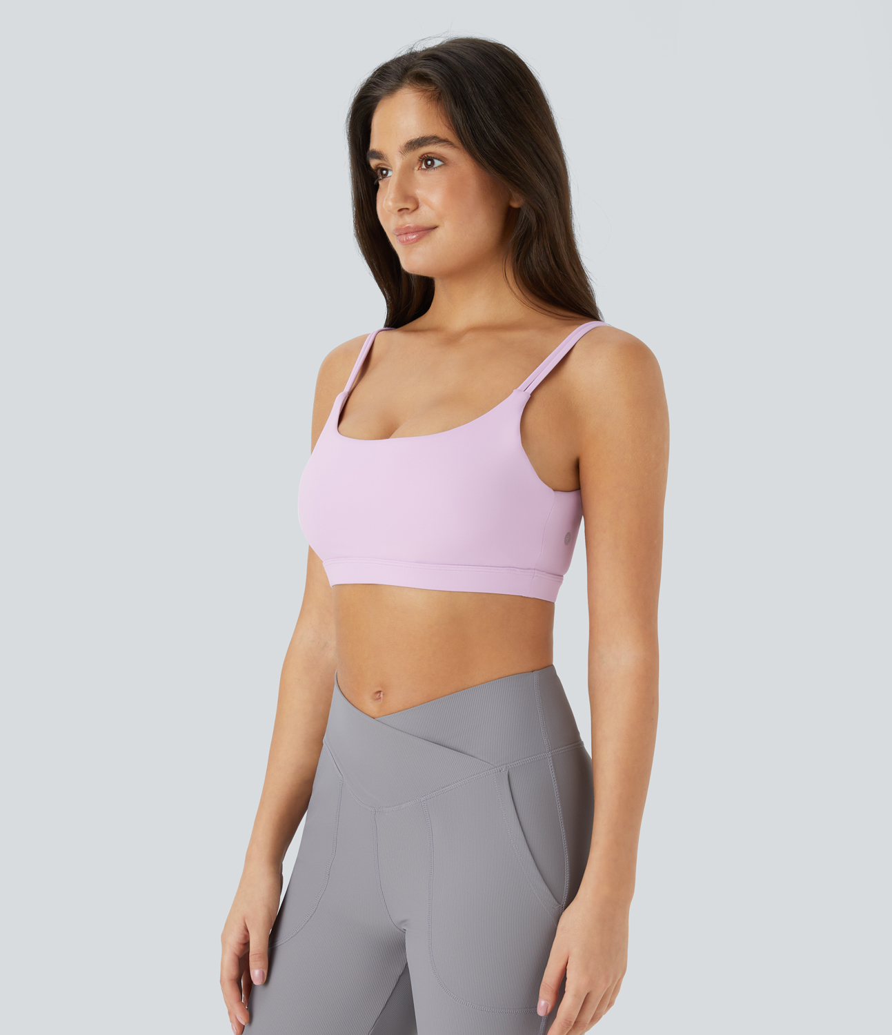 Halara Softlyzeroв„ў Plush Low Support U Neck Backless Yoga Sports Bra  - Winsome Orchid - S push up bra strapless bra backless bra sticky bra 