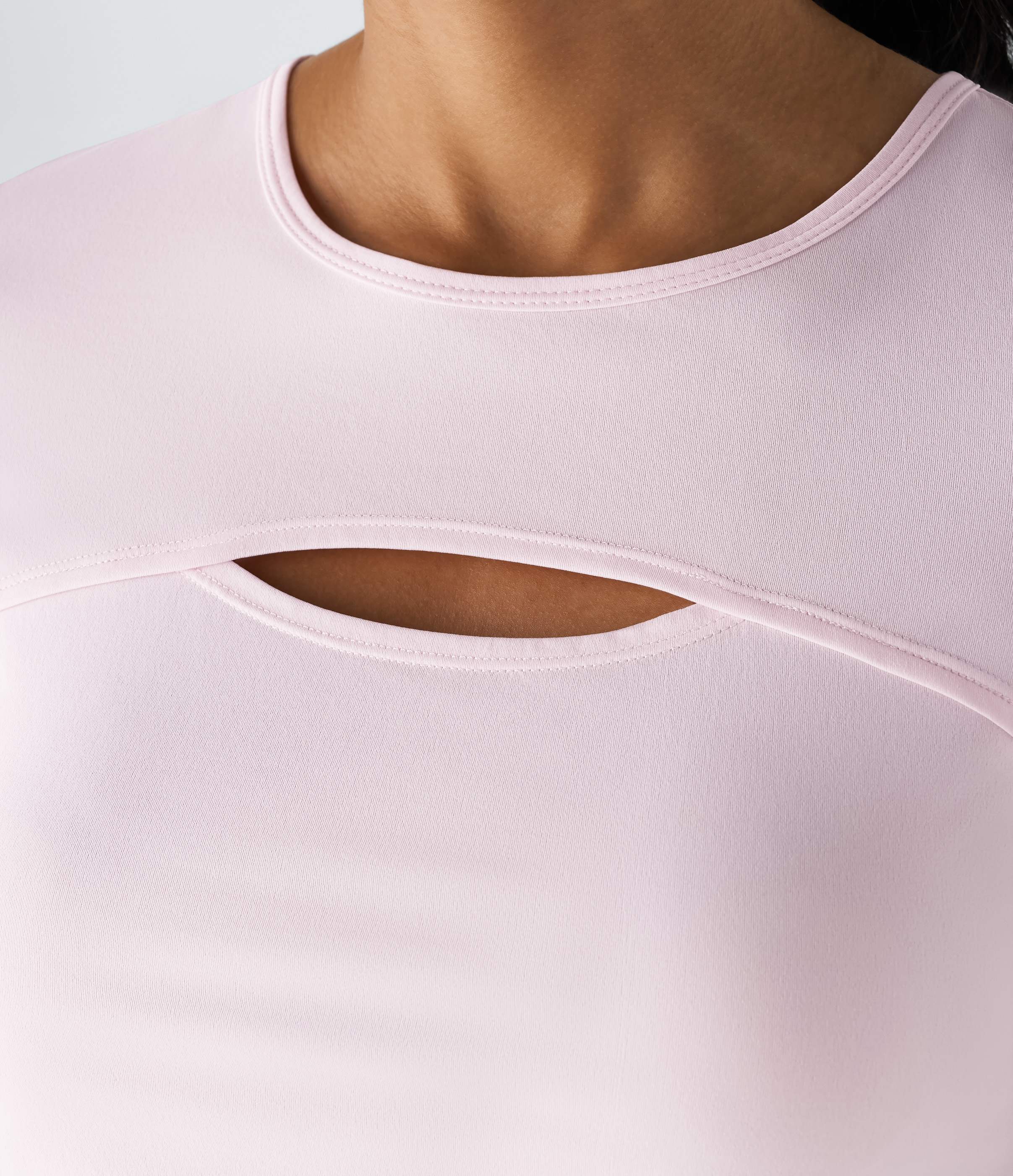 Halara Short Sleeve Cut Out Ruched Quick Dry Workout Sports Top Tank Top - Rice Pink - XL golf tops halter top tunic tops sleeveless tops 