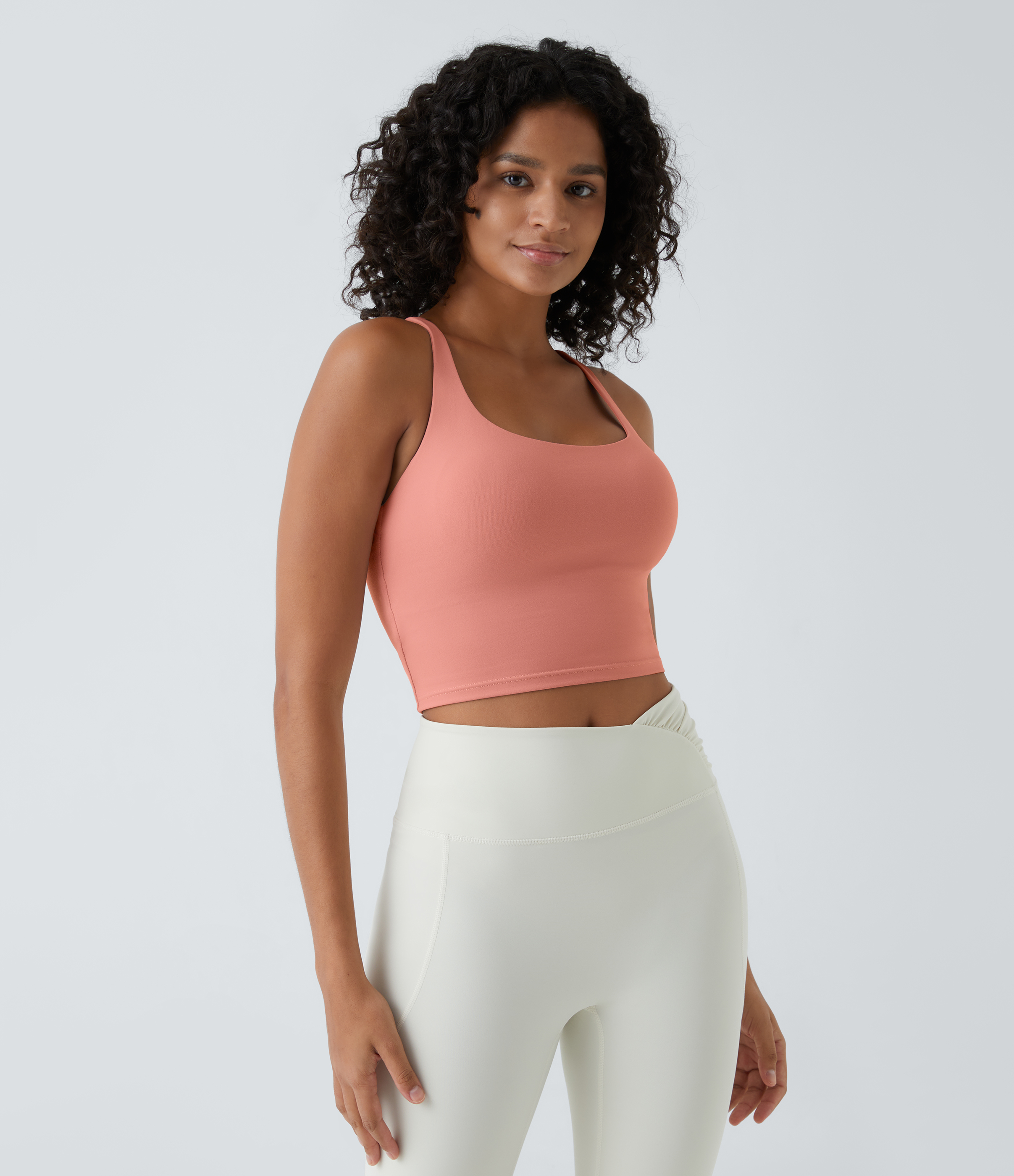 Halara Crisscross Backless Cropped Yoga Tank Top Tank Top - Blooming Dahlia - M golf tops halter top tunic tops sleeveless tops backless top 