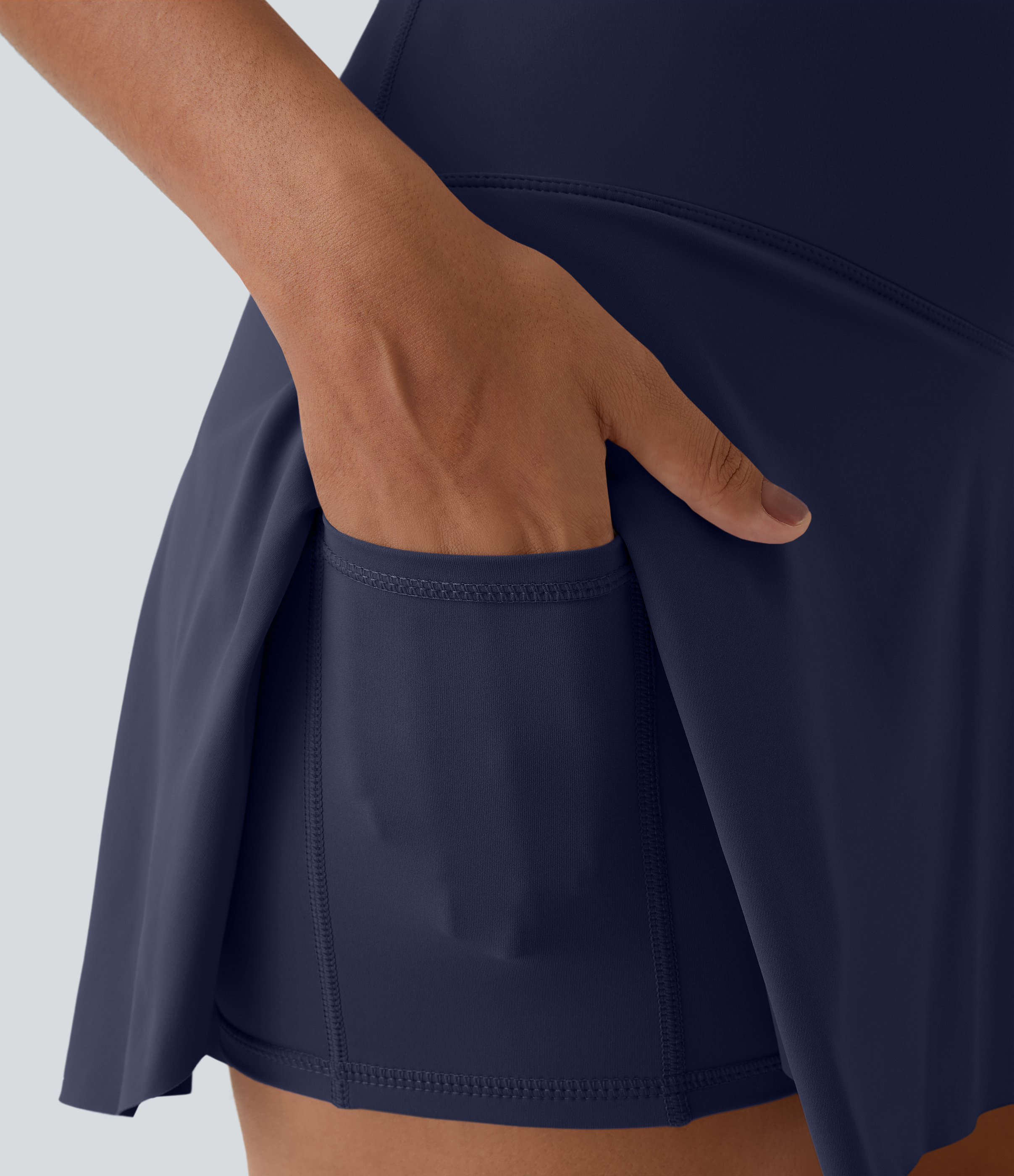 Halara Everyday Cloudfulв„ў Air Crossover 2-in-1 Side Pocket Tennis Skirt-Lucid  - Peacoat - XS midi skirt a line skirt golfing skirt 