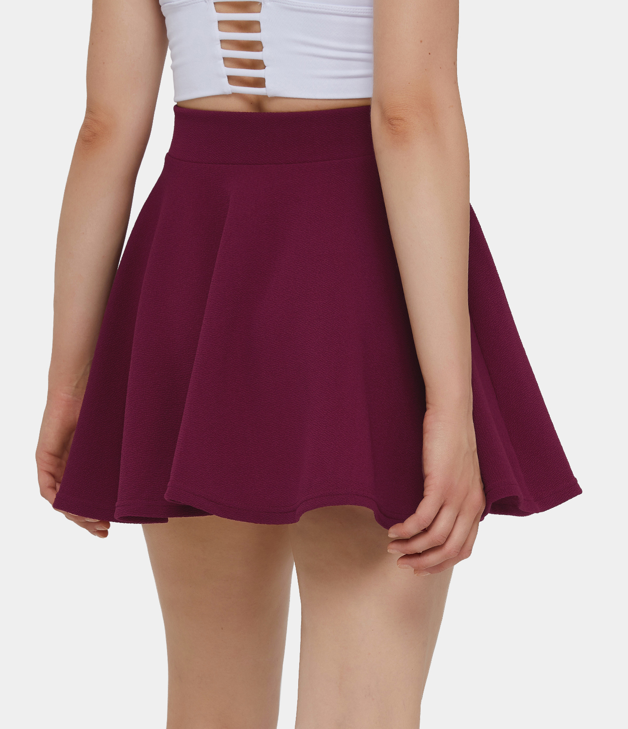 Women's High Waisted ALine Plain Mini Flare Skirt HALARA
