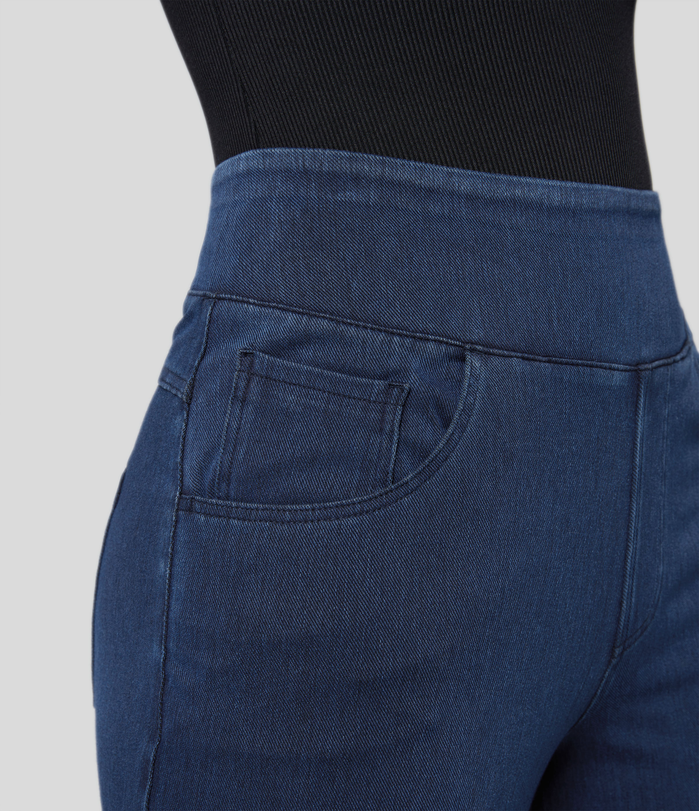 Halara HalaraMagicв„ў Jeans High Waisted Multiple Pockets Wide Leg Stretchy Knit Denim Work Pants  - Denim Indigo - XS(regular) sweatpants 