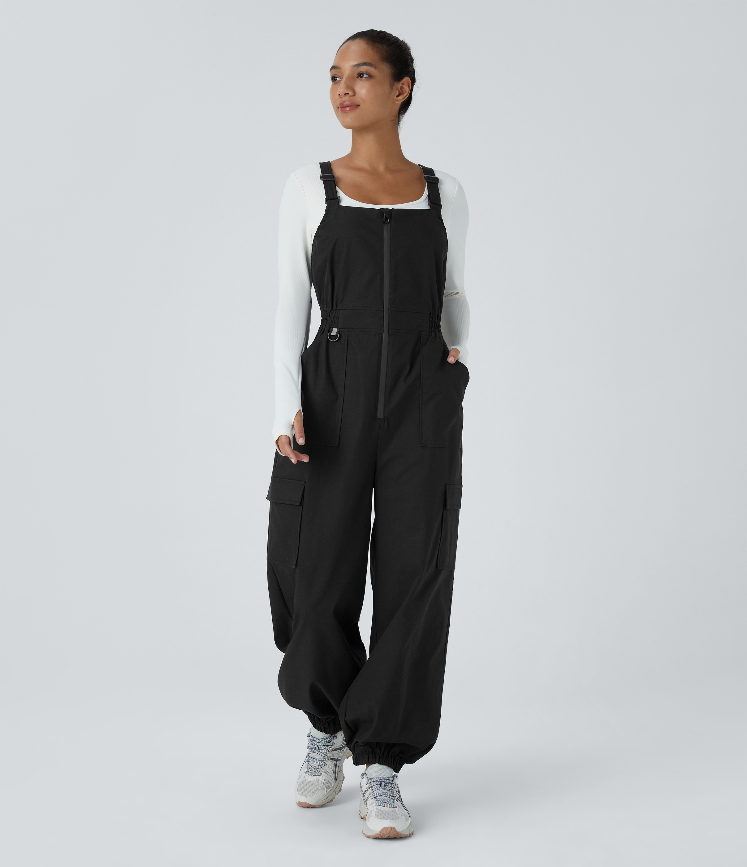 Water Repellent Wear-Resistant Zipper Pockets Camping Overalls