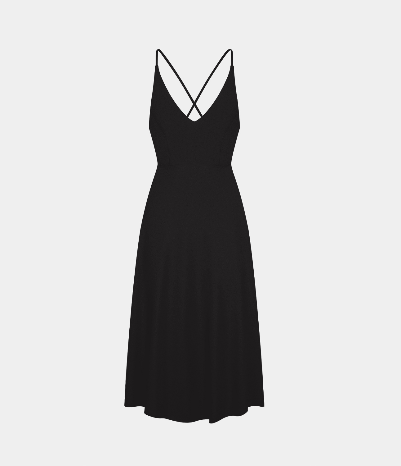 Halara Everyday Crisscross Backless Lace Up Flared Midi Dress Casual Dress - Black - XL slip dress beach dress ruched dress halter dress 
