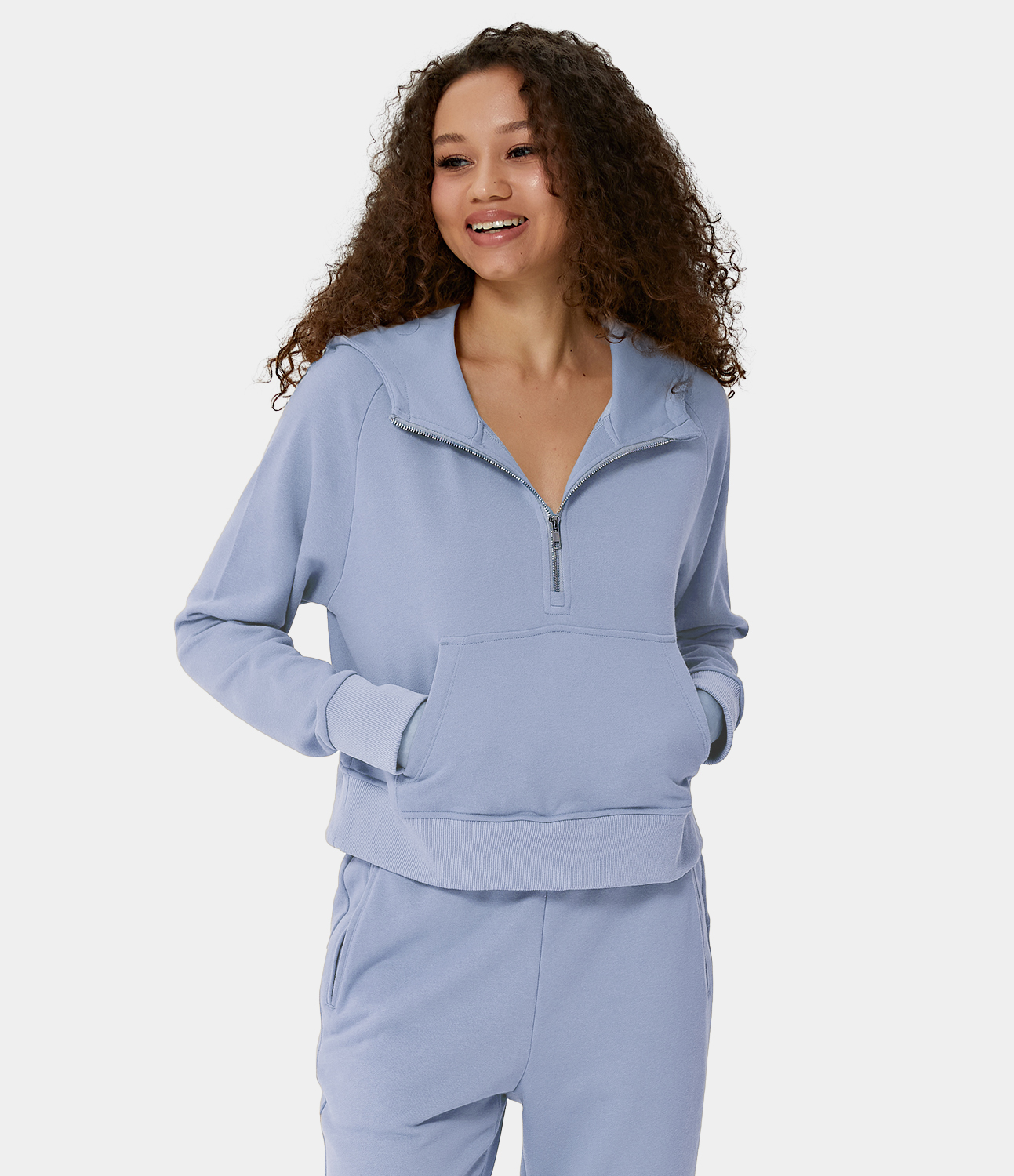 collared half zip sweatshirt