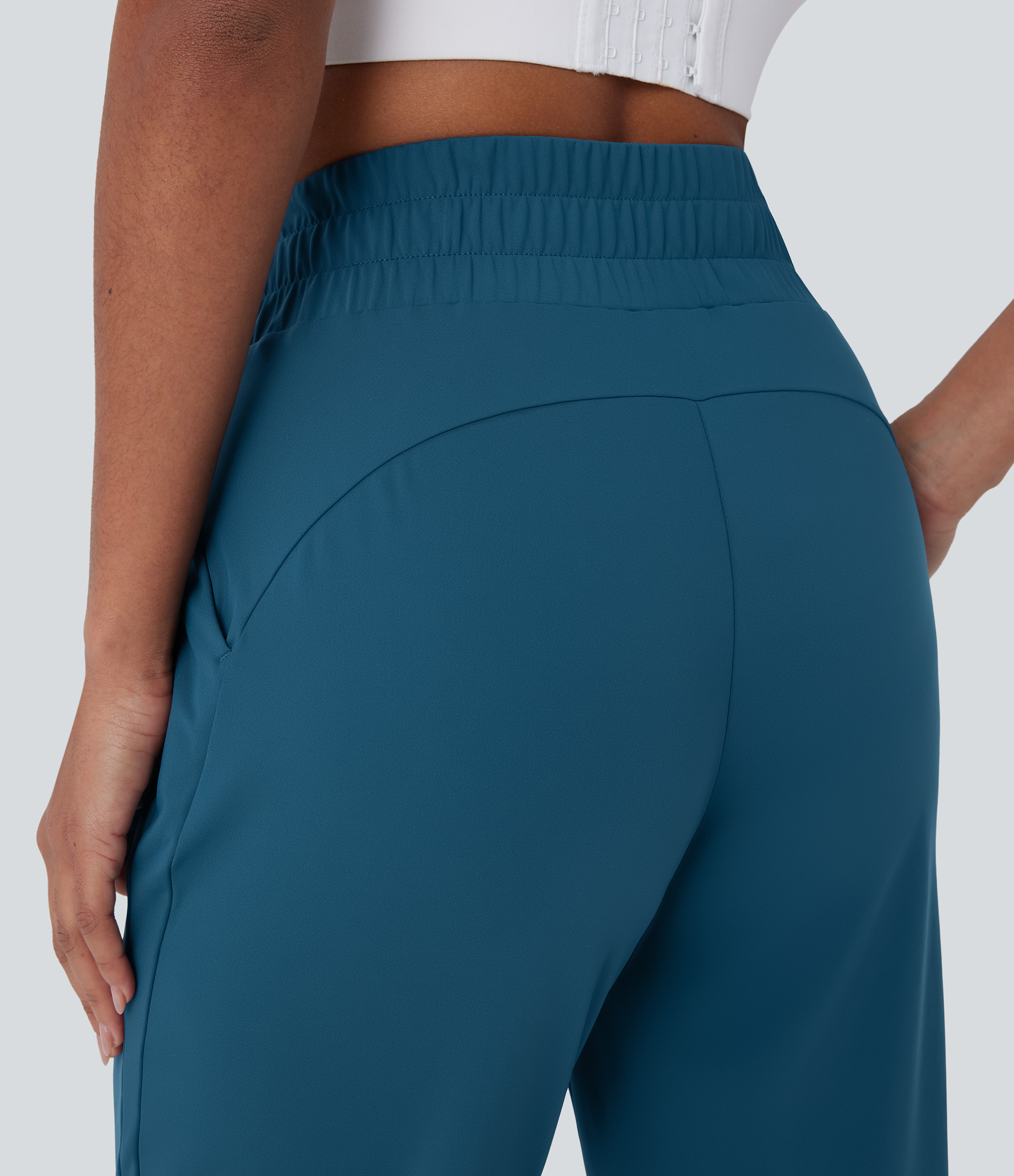 Halara Softlyzeroв„ў QuickDry High Waisted Side Pocket Contrast Mesh Quick Dry Running Joggers  - Dragonfly - XL(regular) 