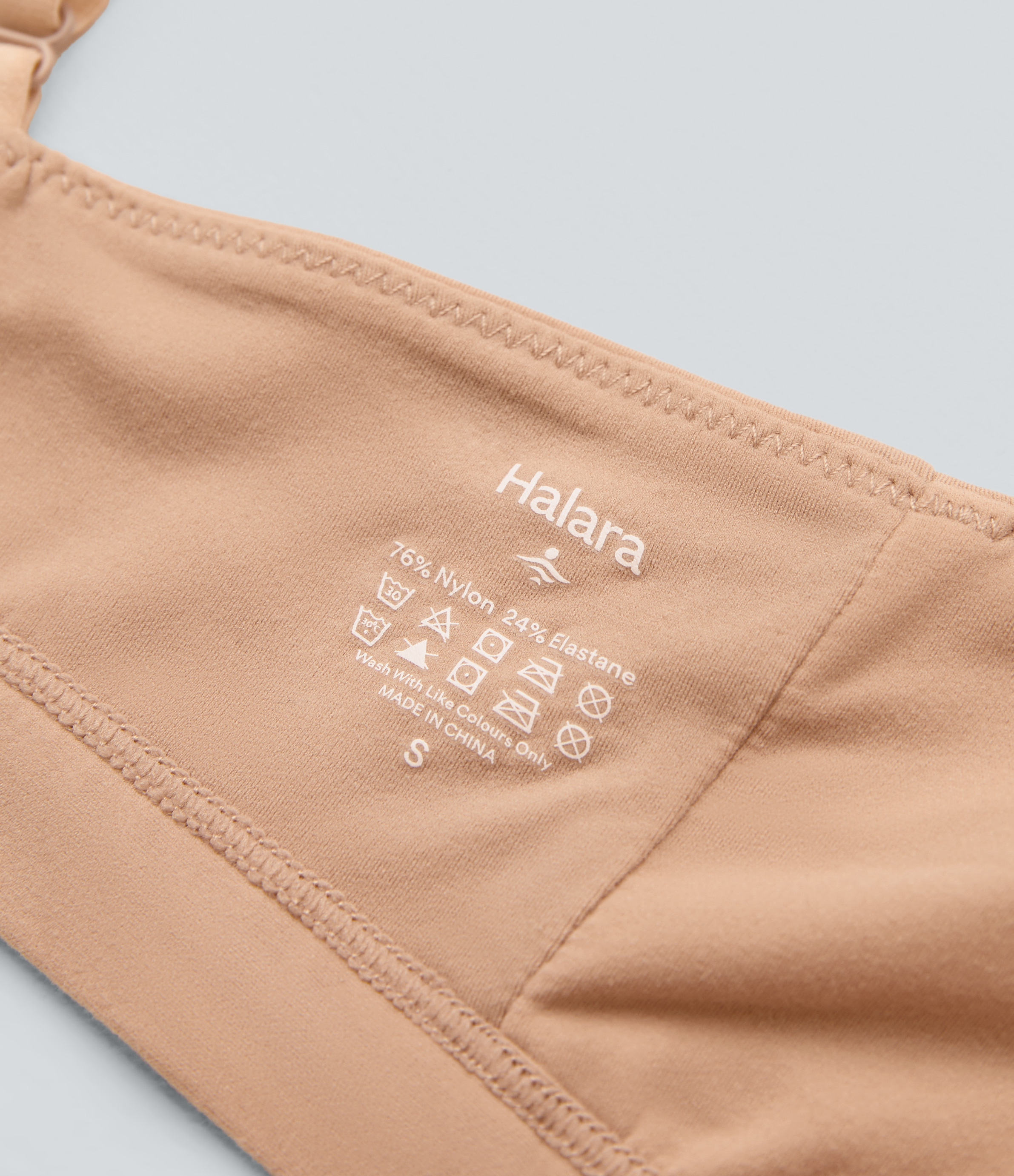 Halara High Stretch Skin Friendly Adjustable Strap Backless Lounge Underwear Bra  - Maple Sugar - L 