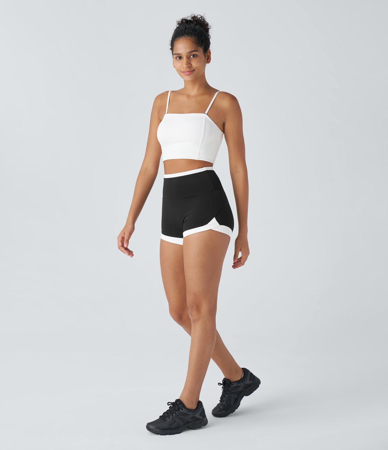 Halara High Waisted Color Block Yoga Biker Shorts  - Black - S biker shorts women black biker shorts womens biker shorts white biker shorts 