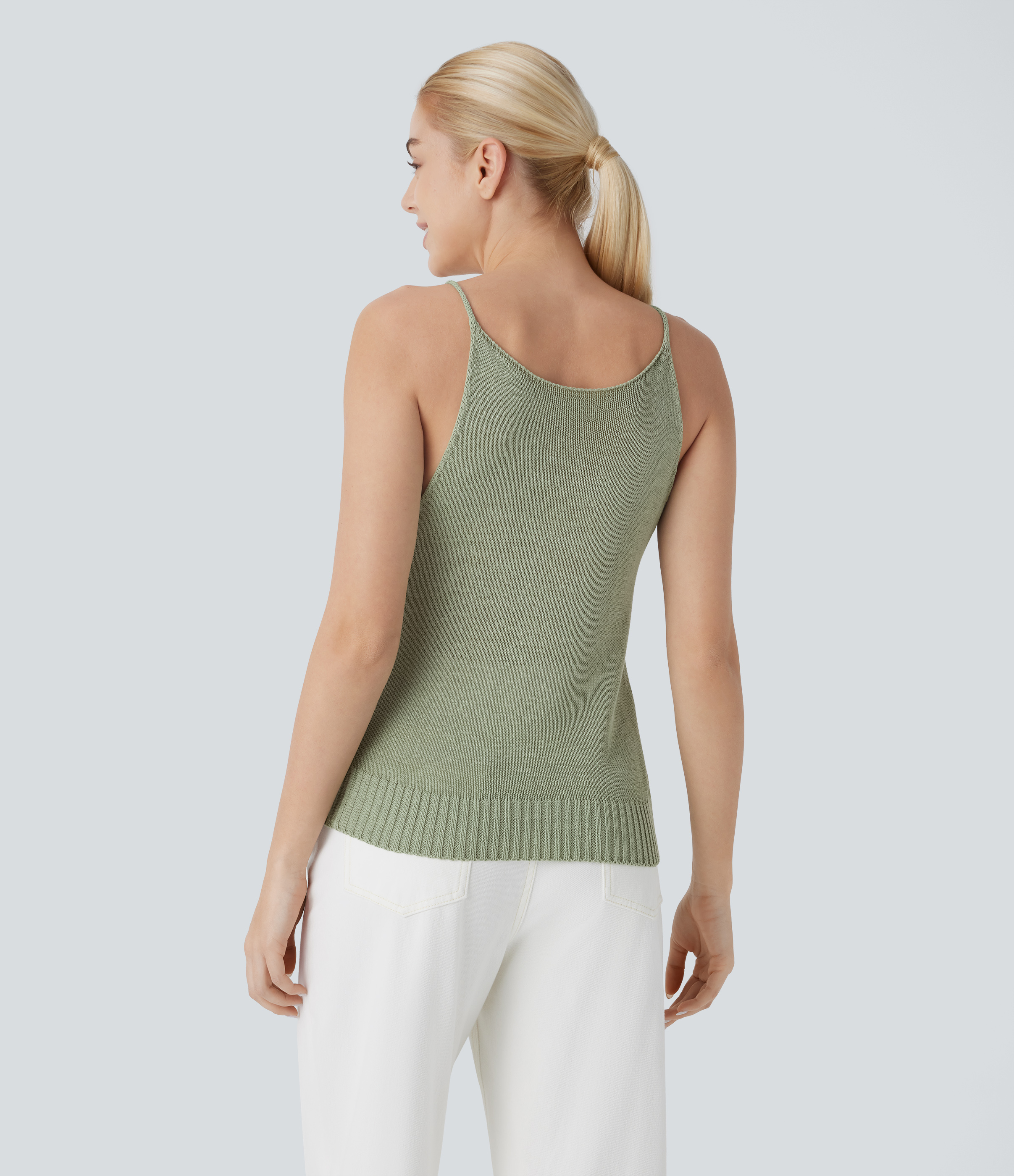 Halara Solid Casual Knit Cami Top  - Tea - L 