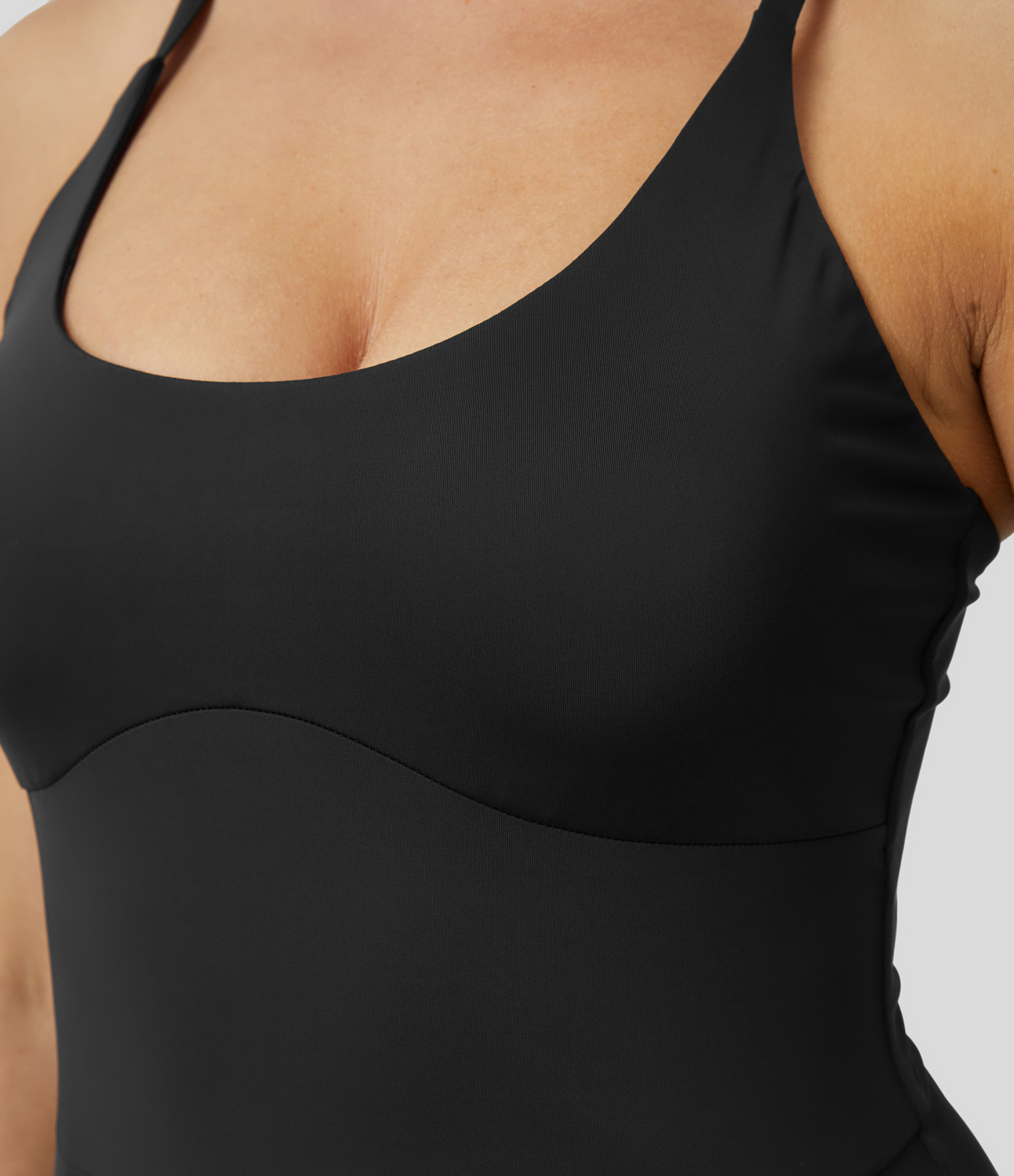 Halara Backless Adjustable & Removable Strap Cool Touch Slip Dance Active Dress Workout Dress - Black - S 