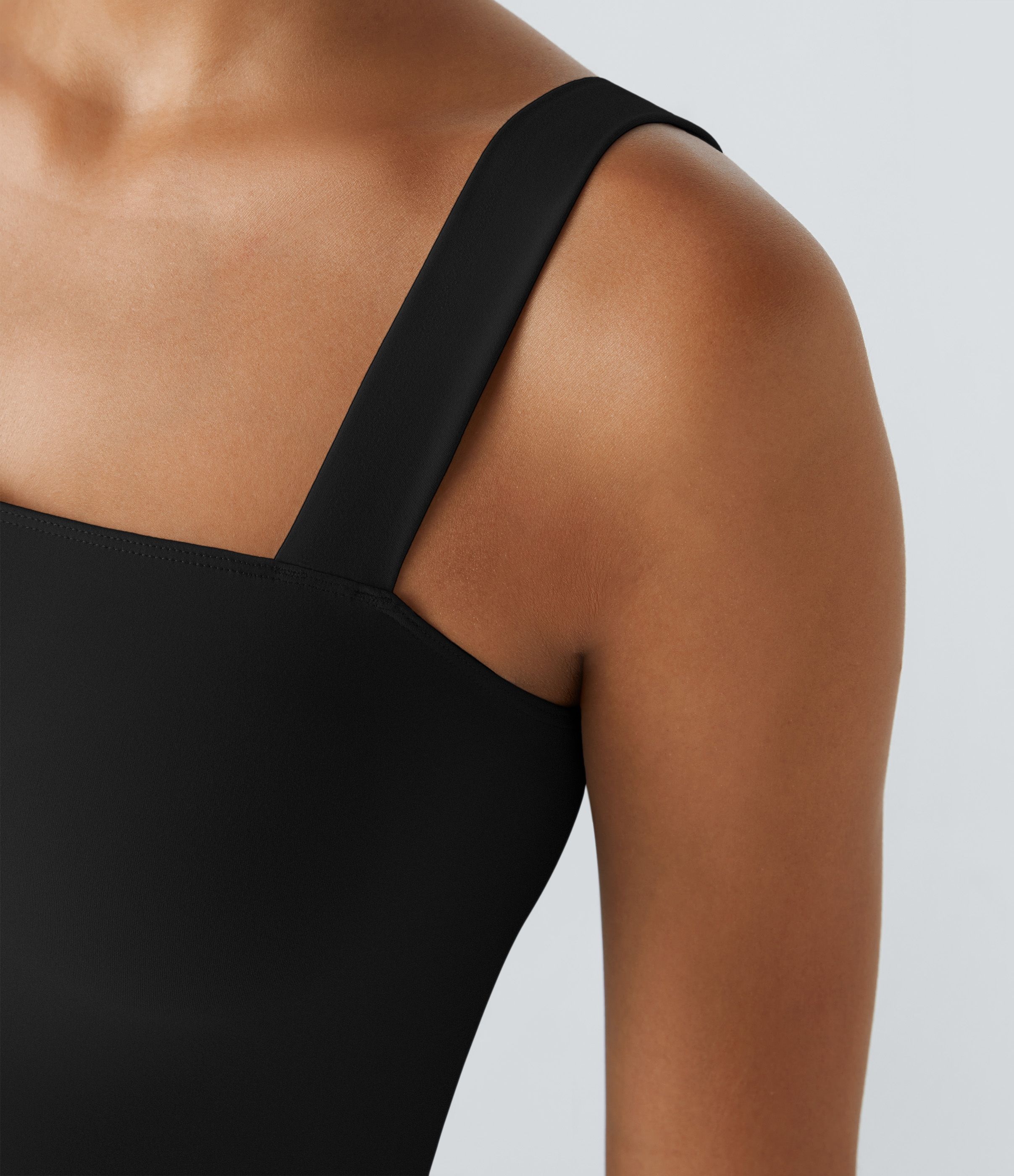 Halara Softlyzeroв„ў Plush Square Neck Cropped Skinny Yoga Tank Top Tank Top - Black - S golf tops halter top tunic tops sleeveless tops 