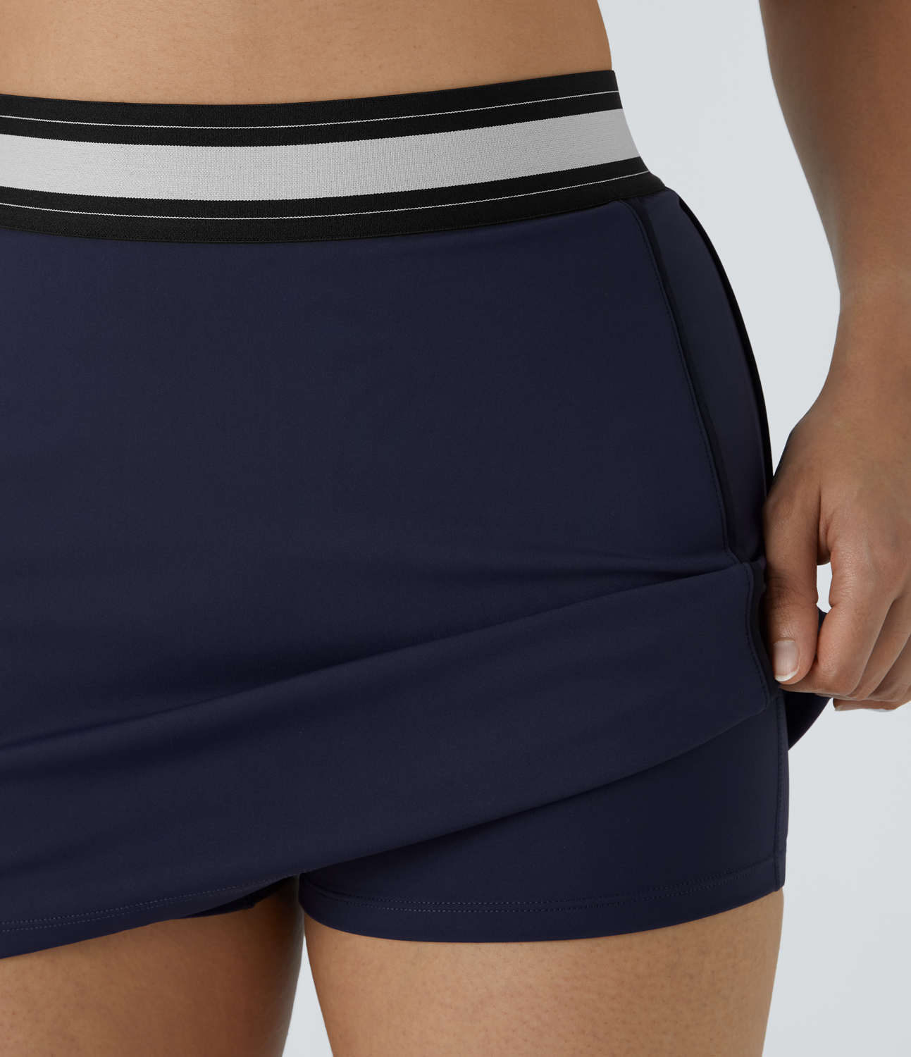 Halara Softlyzeroв„ў Airy High Waisted 2-in-1 Bodycon Color Block Micro Mini Cool Touch Tennis Skirt  - Peacoat - M midi skirt a line skirt 