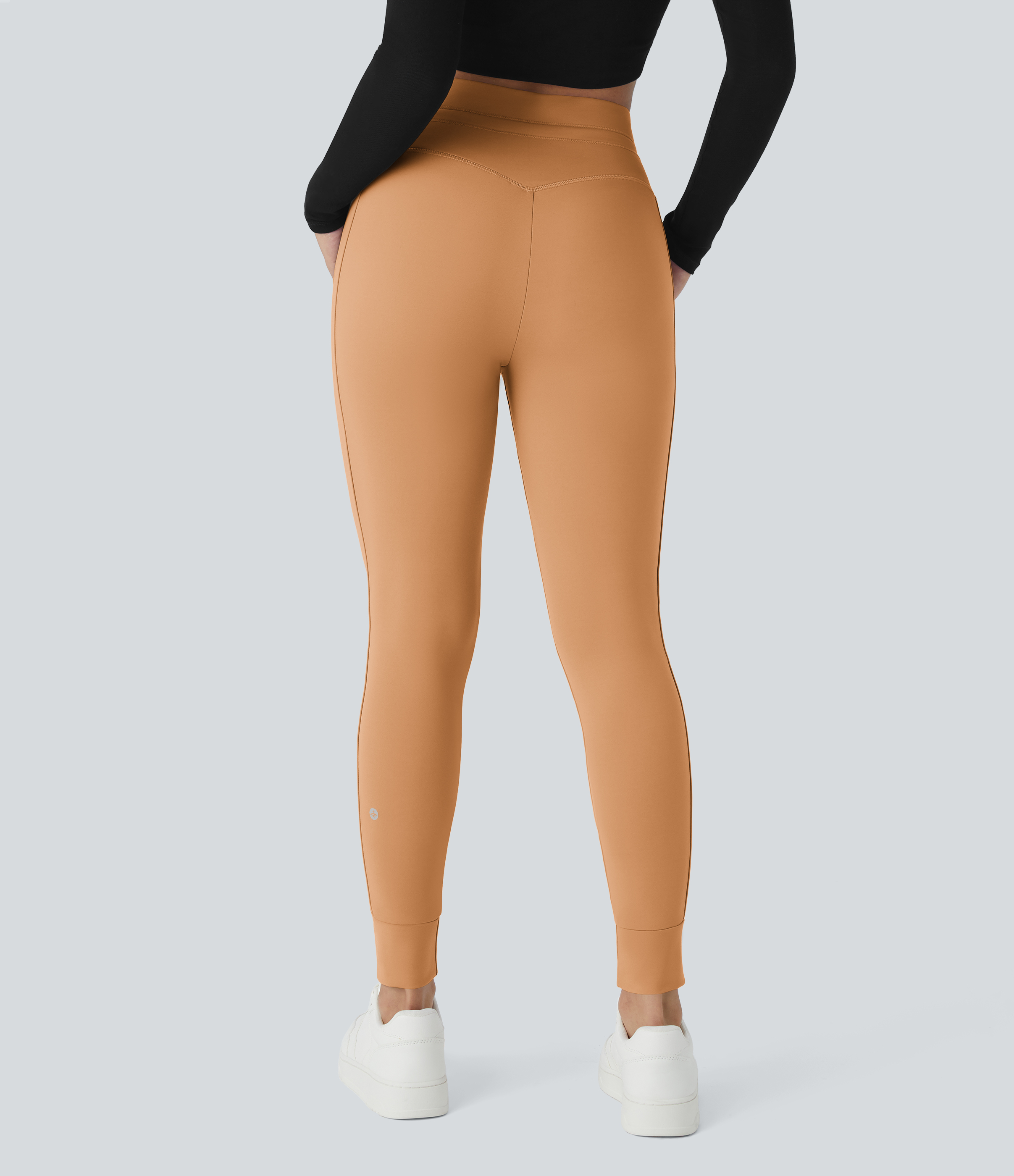 Halara Softlyzeroв„ў Plush High Waisted Drawstring Side Pocket Plain Full Length Joggers  - Butterum - S(petite) 