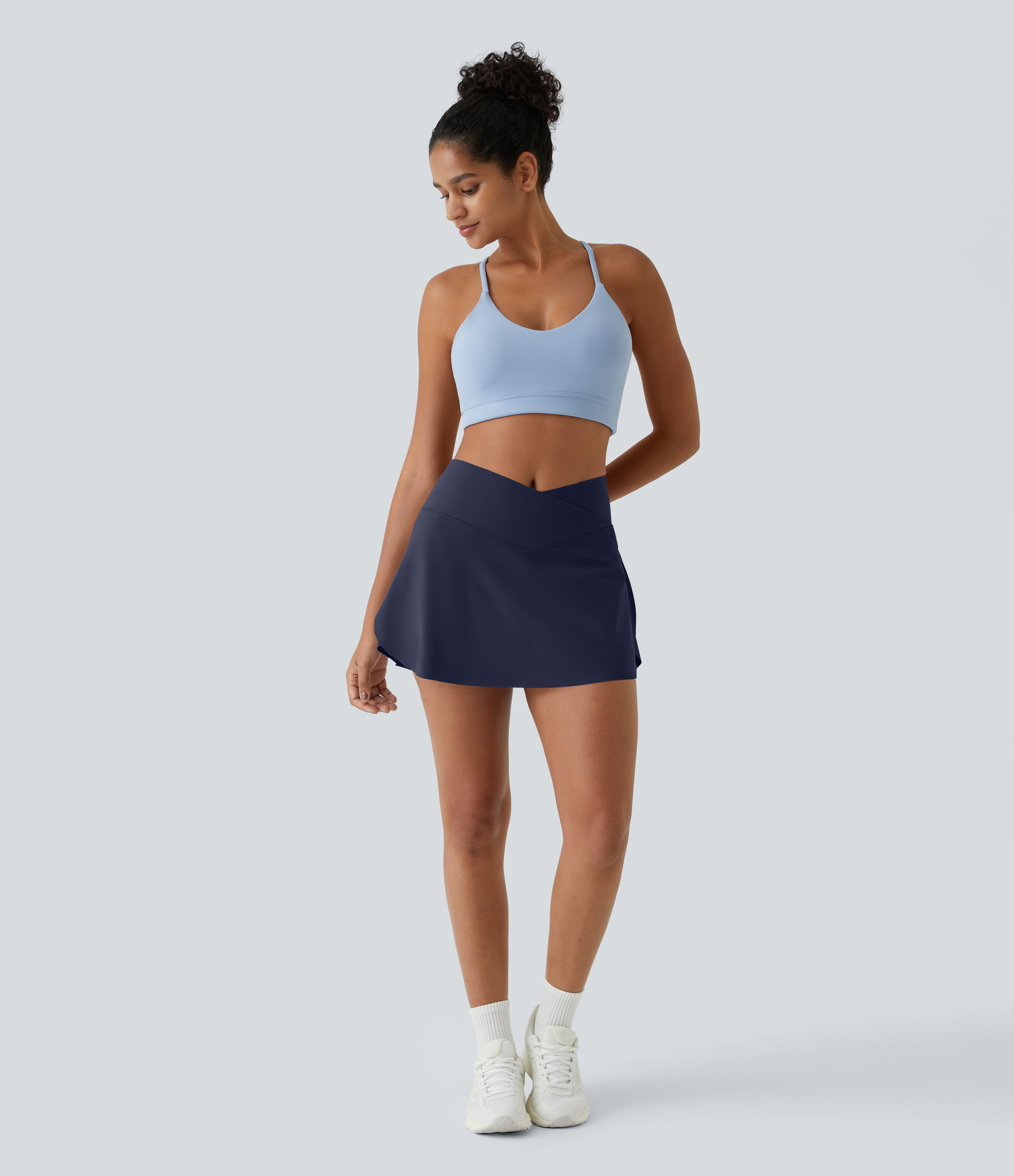Halara Everyday Cloudfulв„ў Air Crossover 2-in-1 Side Pocket Tennis Skirt-Lucid  - Peacoat - XS midi skirt a line skirt golfing skirt 