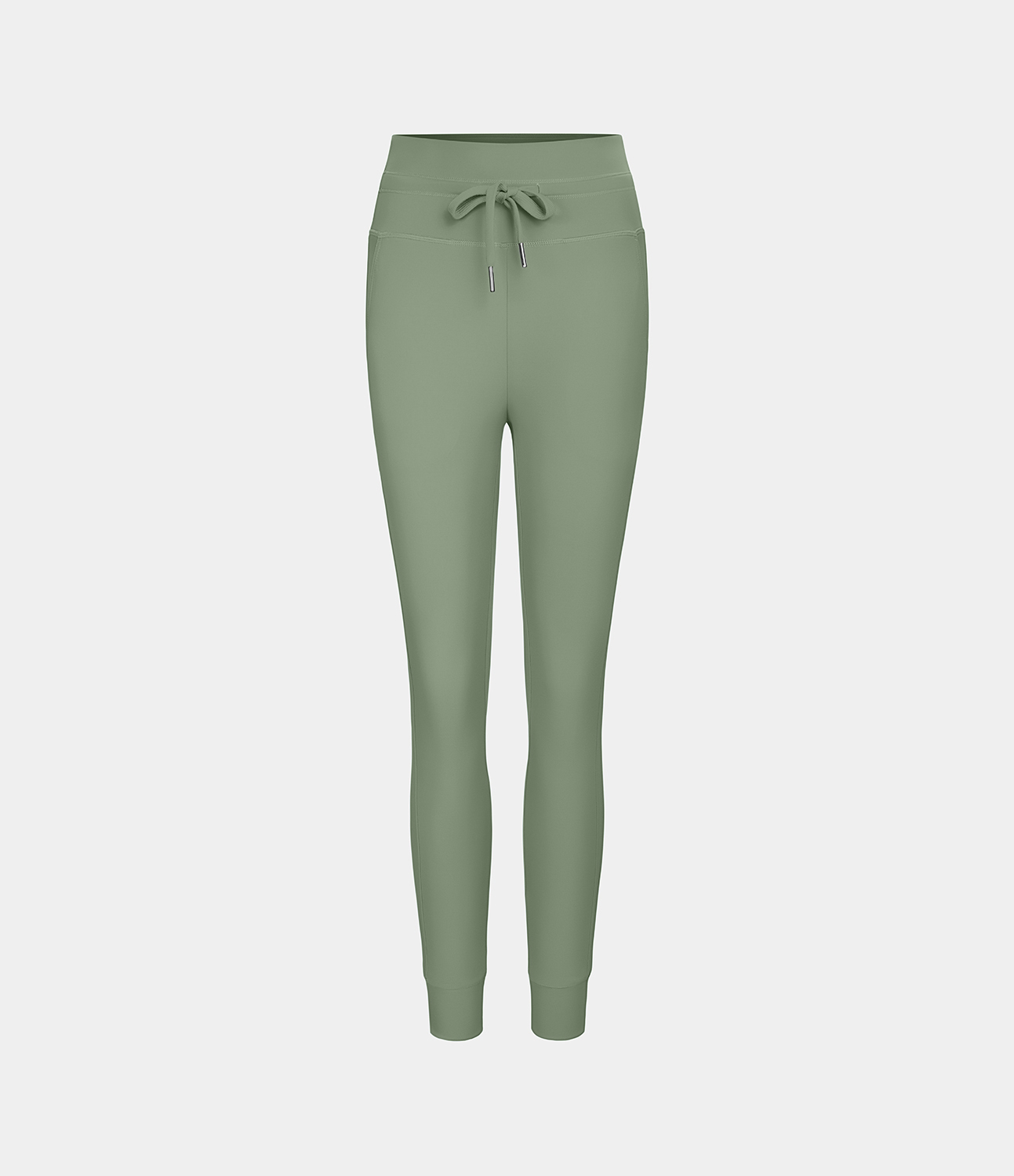 Halara Cloudfulв„ў Air Fabric High Waisted Drawstring Side Pocket Plain Cool Touch Full Length Joggers  - Basil Green - XL(petite) 