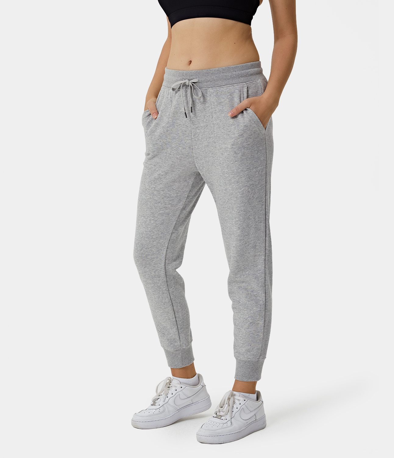 high waisted drawstring joggers