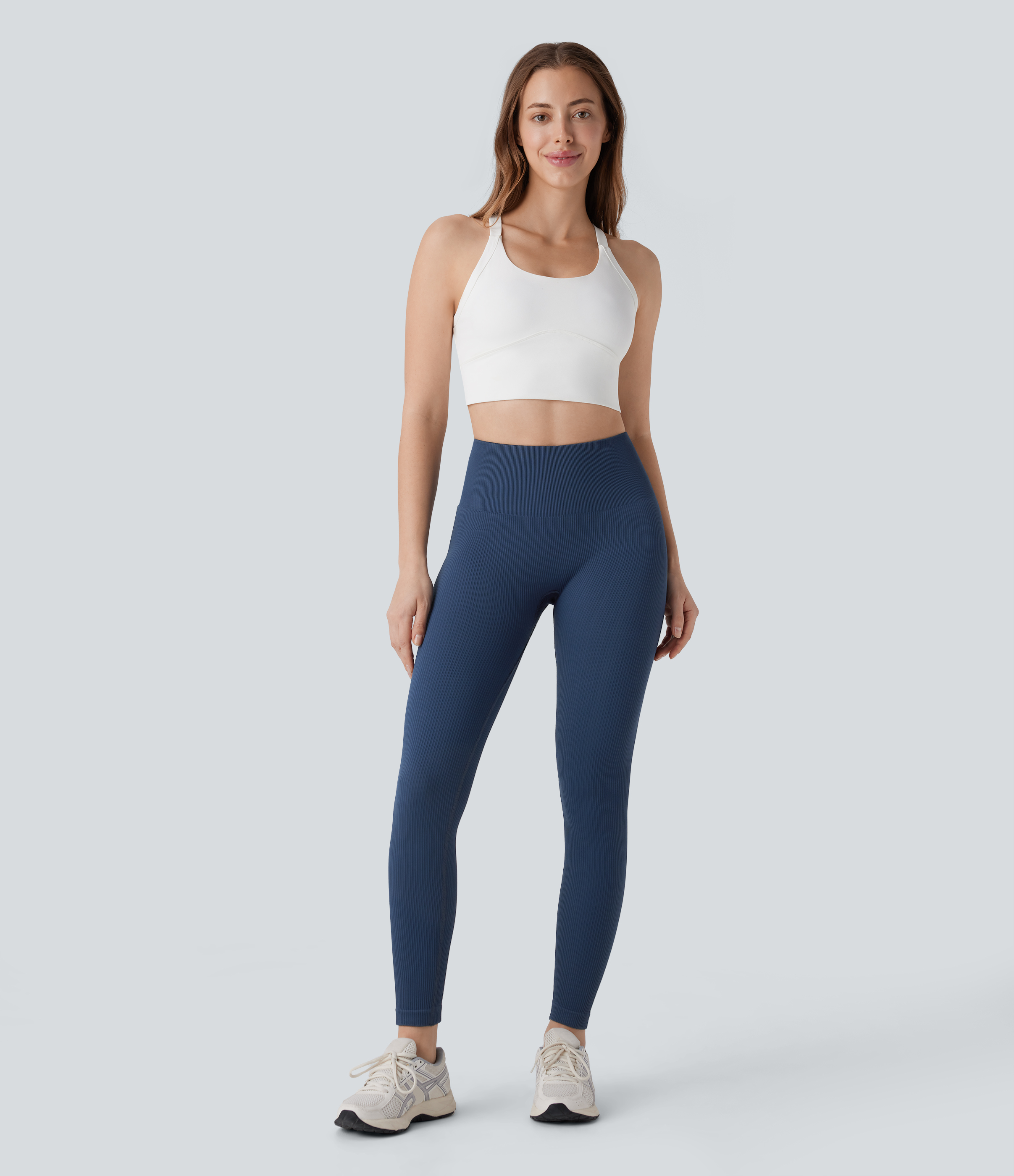 Halara Seamless Flow High Waisted Tummy Control Butt Lifting 7/8 Yoga Leggings  - Peacoat - M(7/8) gym leggings leggings with pockets 