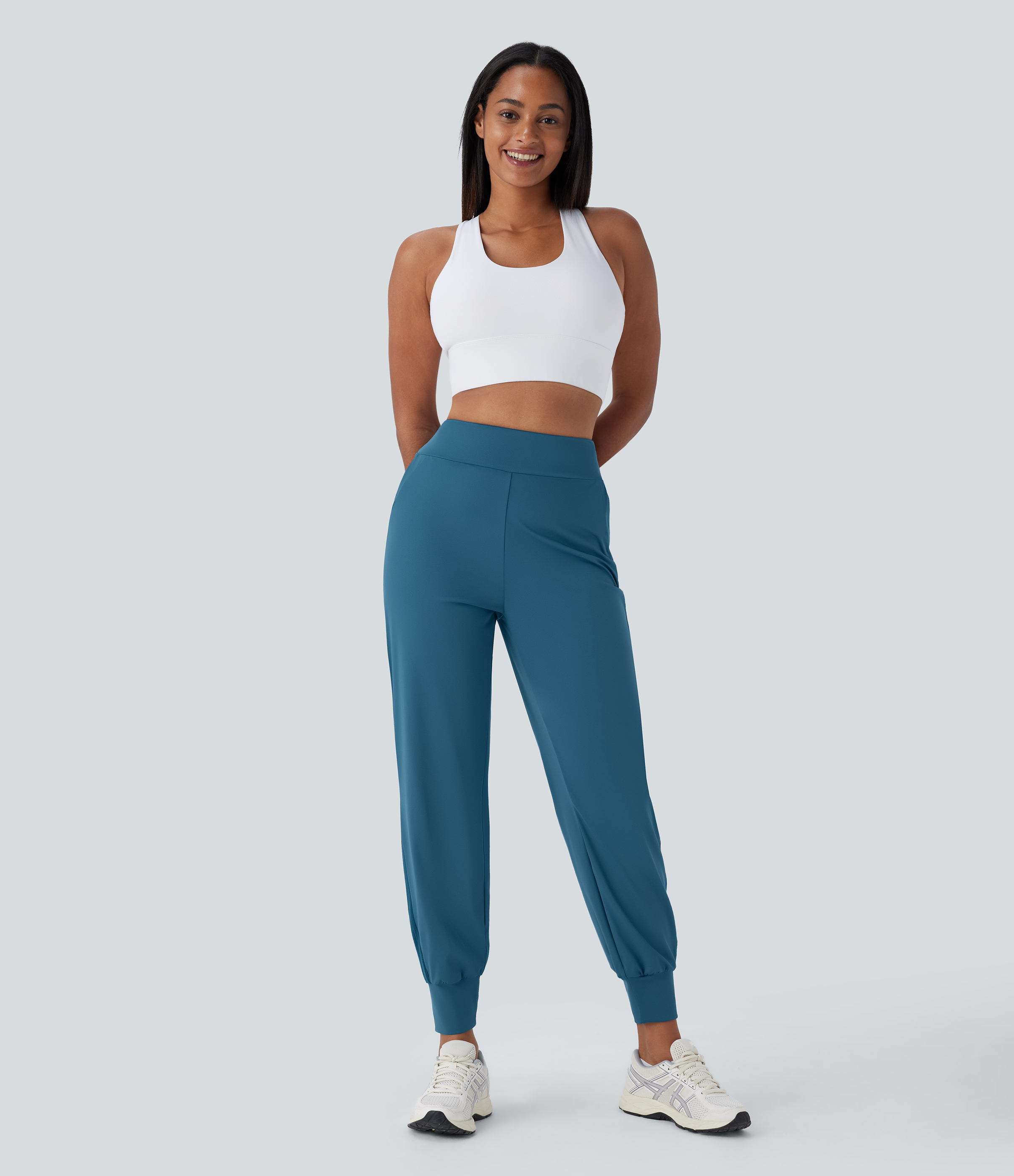 Halara Softlyzeroв„ў QuickDry High Waisted Side Pocket Contrast Mesh Quick Dry Running Joggers  - Dragonfly - XL(regular) 